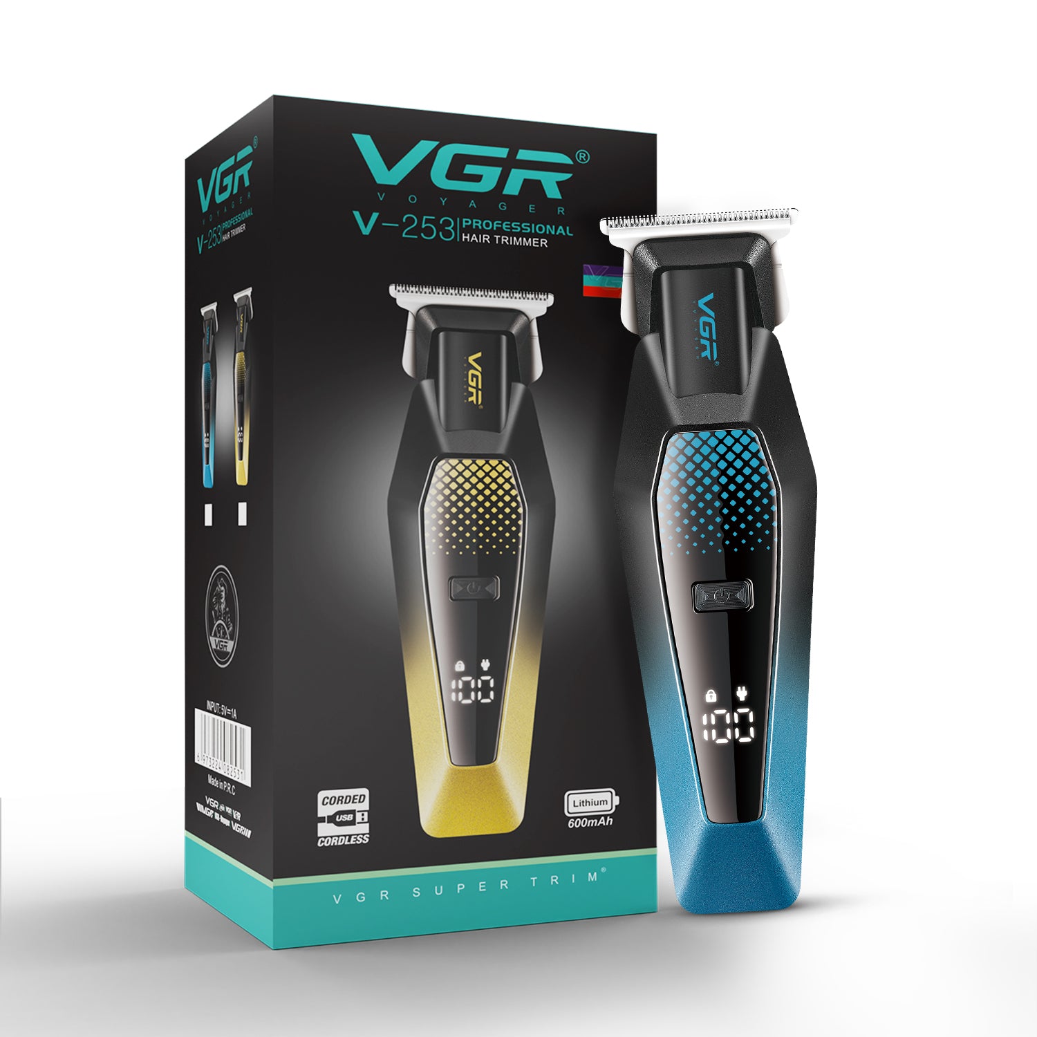 VGR V-253 Professional Hair Trimmer for Men, 90 Minutes Runtime