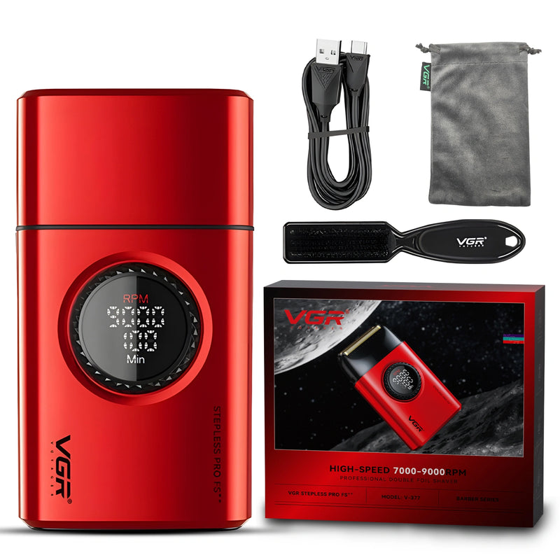 VGR V-377 Professional Shaver For Men with 100 Minutes Runtime (Red)