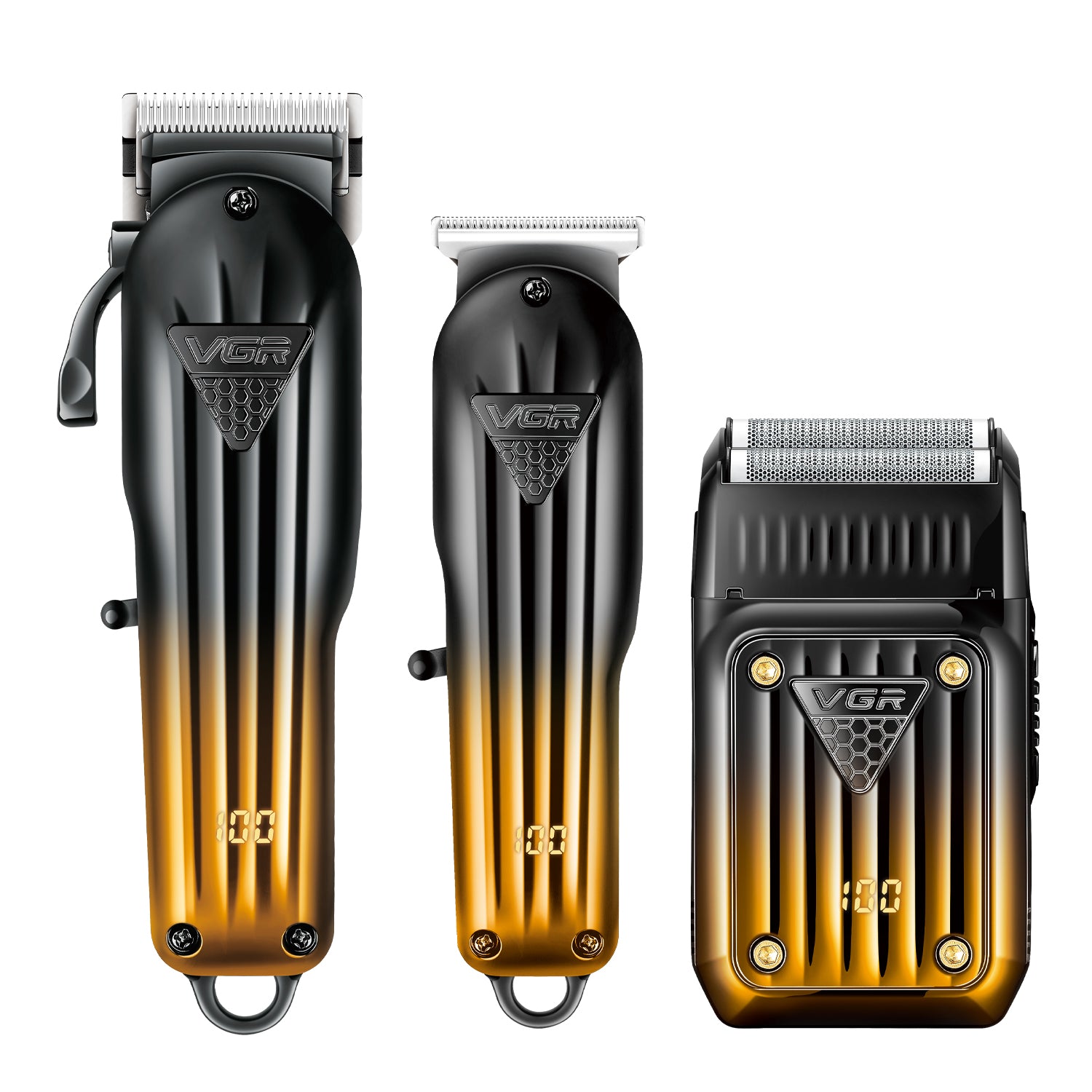 VGR V-644 Professional Hair Clipper, Cordless Beard Trimmer & Electric Razor Shaver for Men, Black & Gold