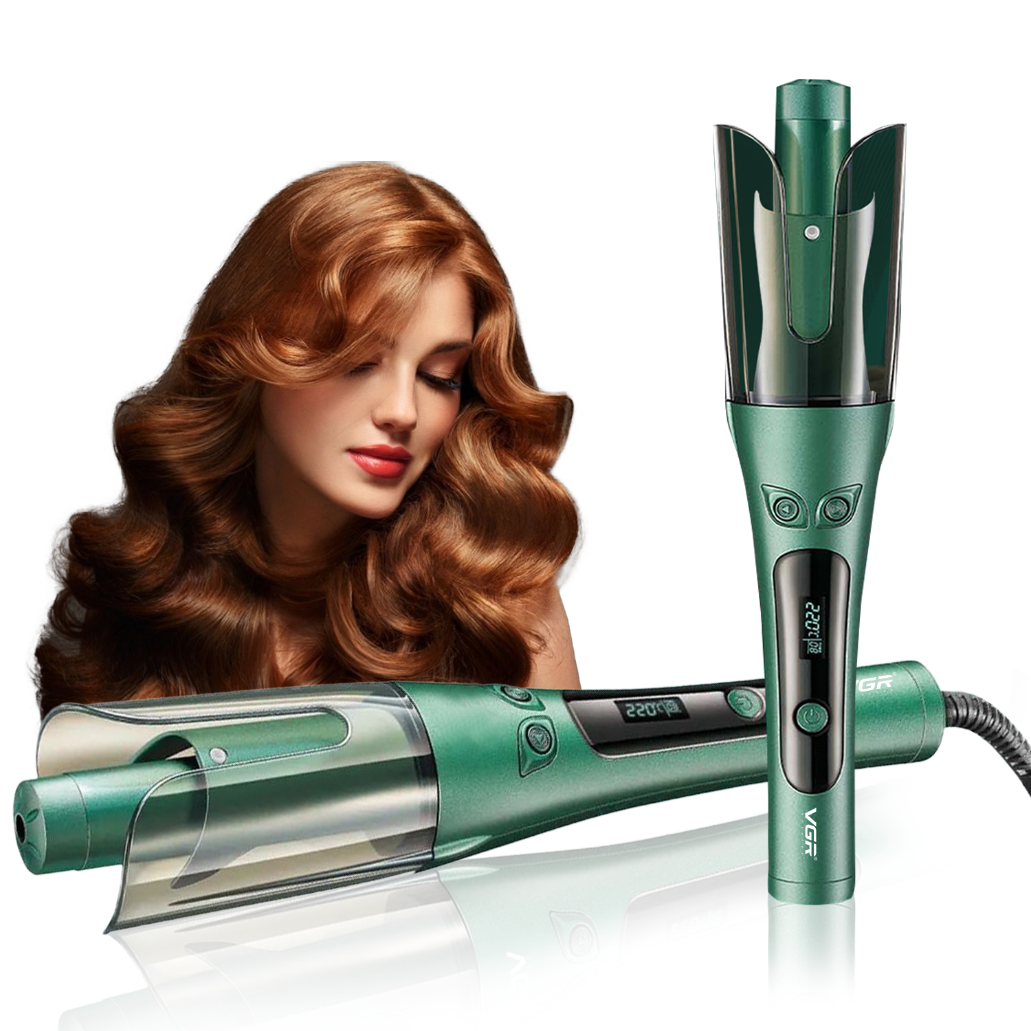 VGR V-583 Automatic Hair Curler For Women (Green)