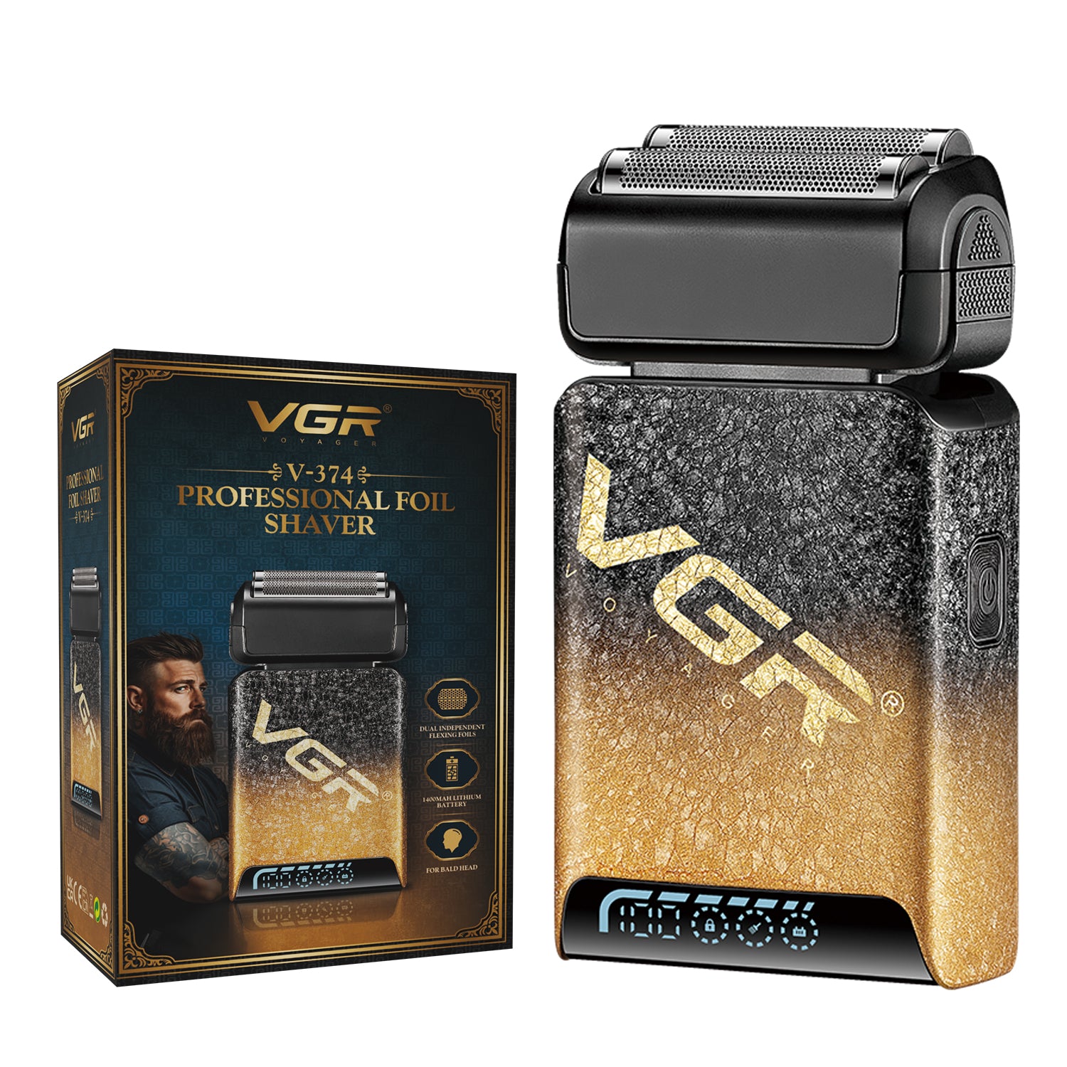 VGR V-374 Professional Foil Shaver | Super Trim Series | Cordless, Dual Foil, 150-Min Runtime