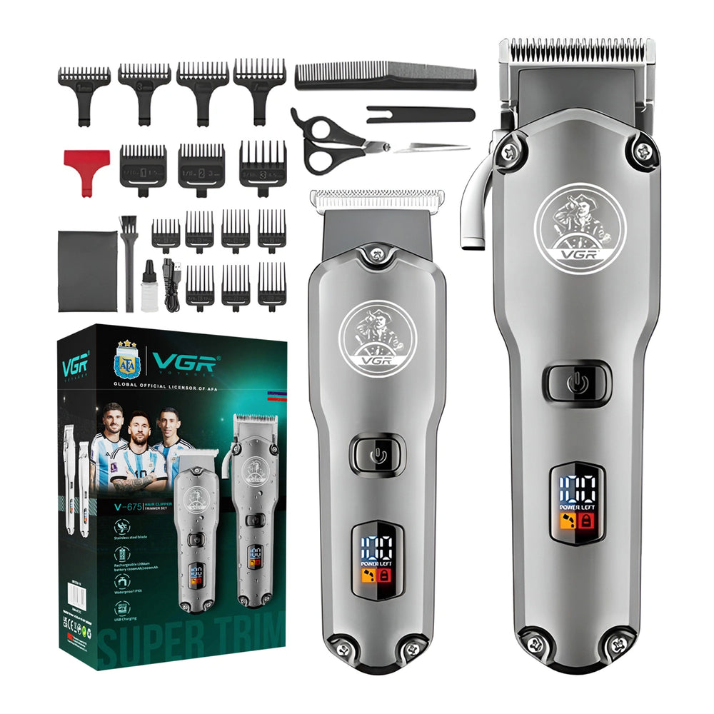 VGR V-675 Professional Cord/Cordless Hair Clipper & Trimmer Set
