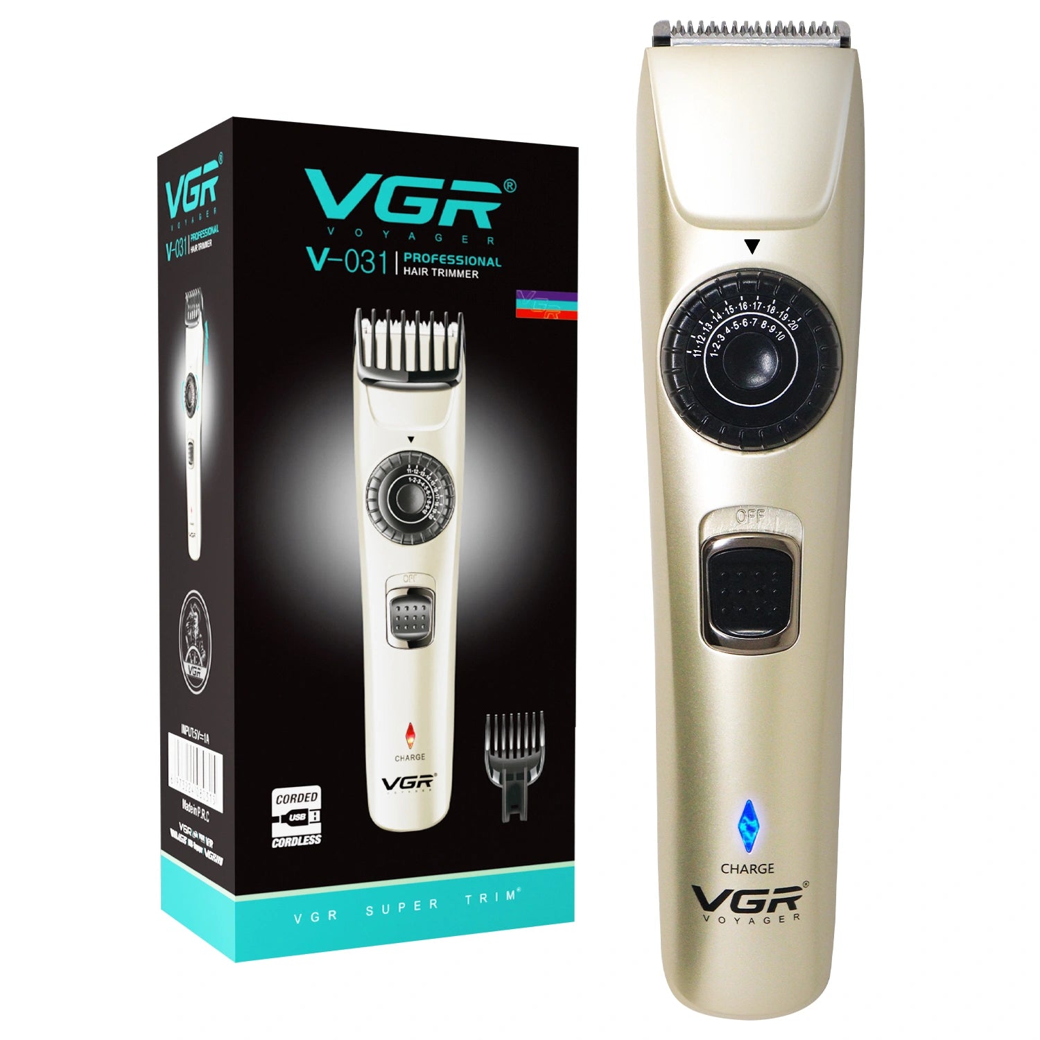 VGR V-031 Hair Trimmer For Men, Silver