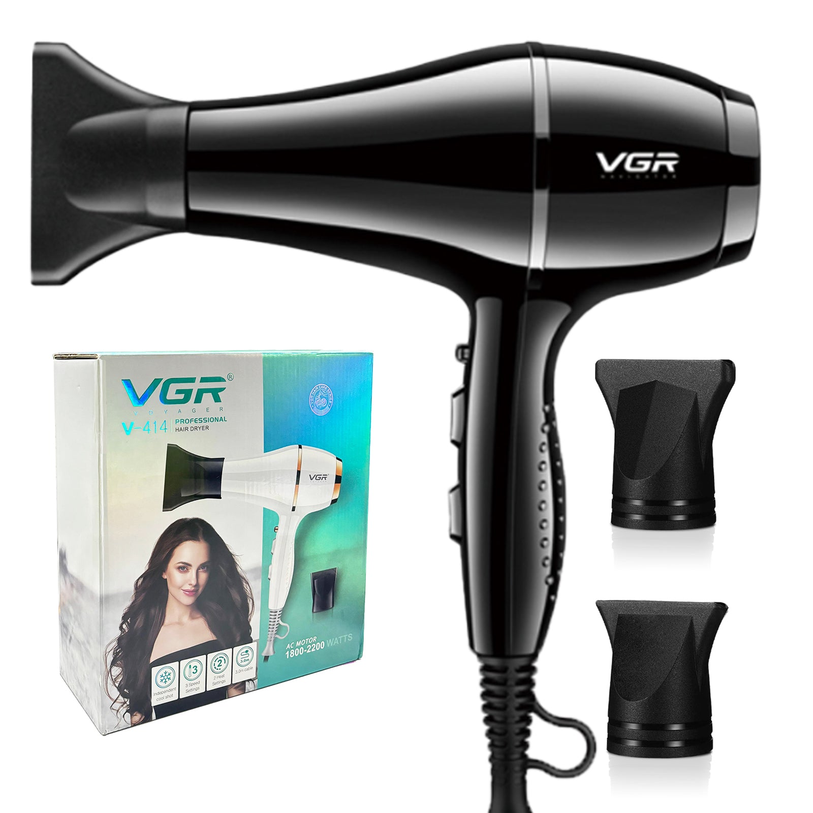 VGR V-414 Professional Hair Dryer for Men & Women, 1800-2200 Watt