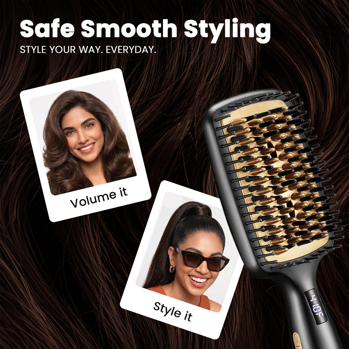 VGR V-527 Professional Hair Straightener Comb, Black