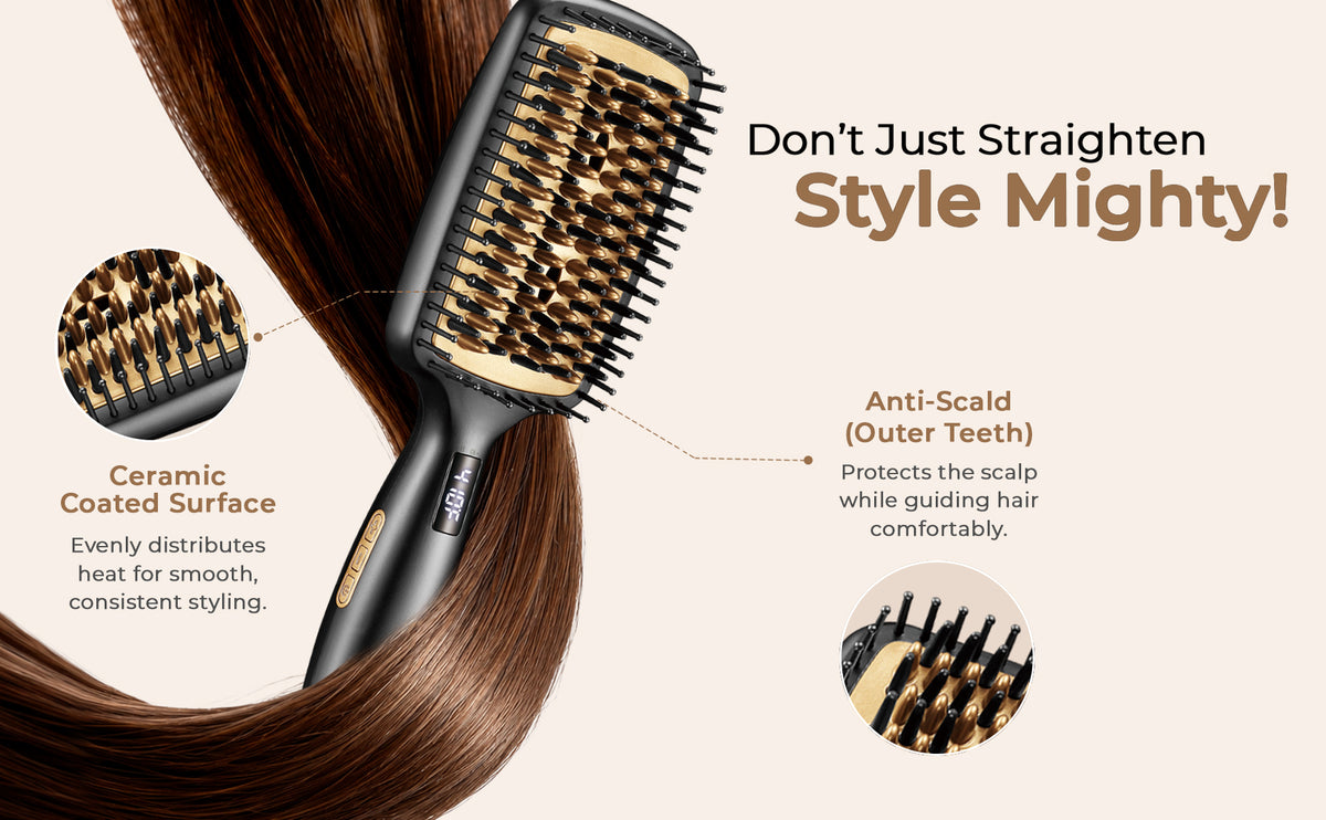 VGR V-527 Professional Hair Straightener Comb, Black