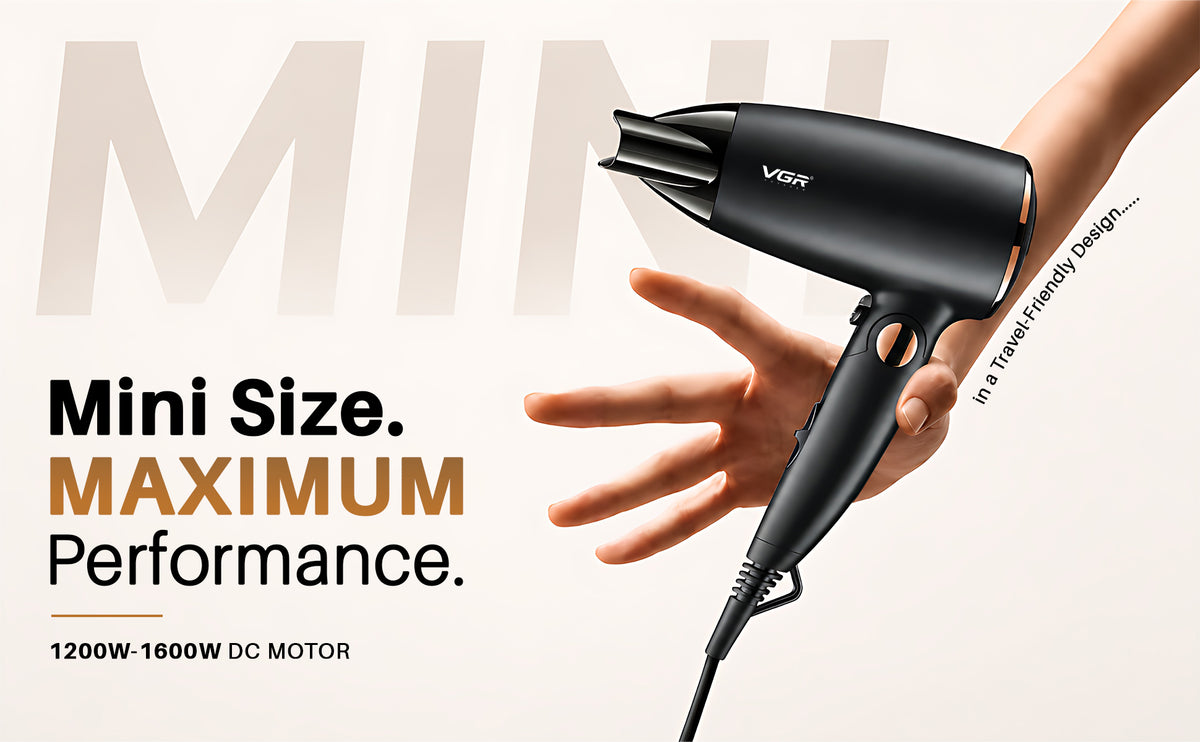 VGR V-439 Professional Hair Dryer For Women with 2 Speed Settings, Cool Shot, Black