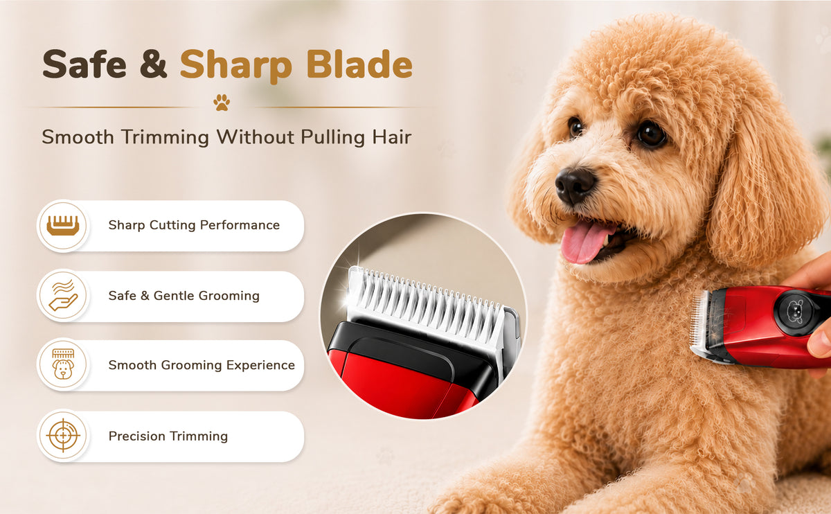 VGR V-202 Professional Pet Clipper with 150 Min Runtime, Red