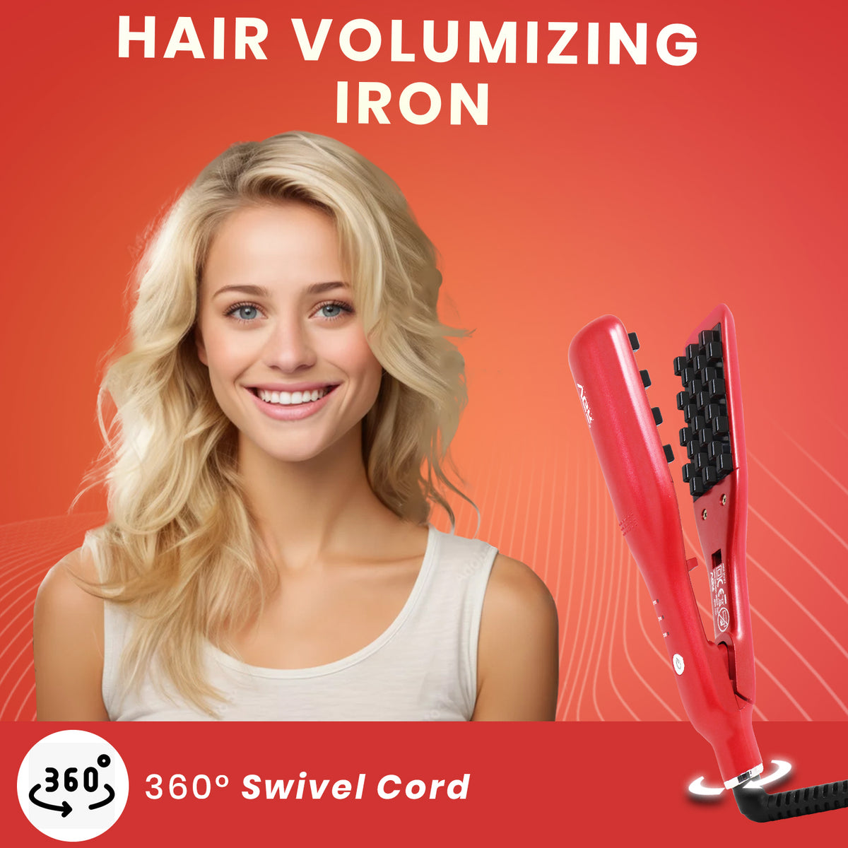 VGR V-531 Hair Volumizer 165°C to 210°C Heat Producer For Women, Red