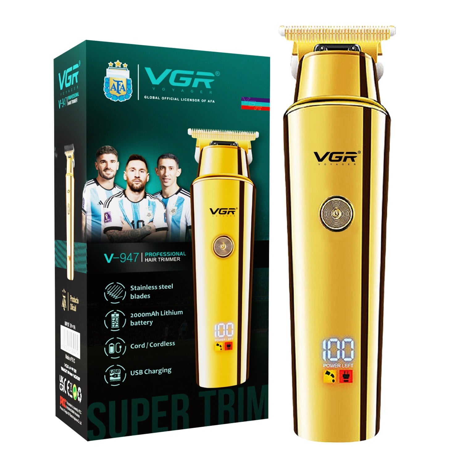 VGR V-947 Hair Trimmer For Men, Gold