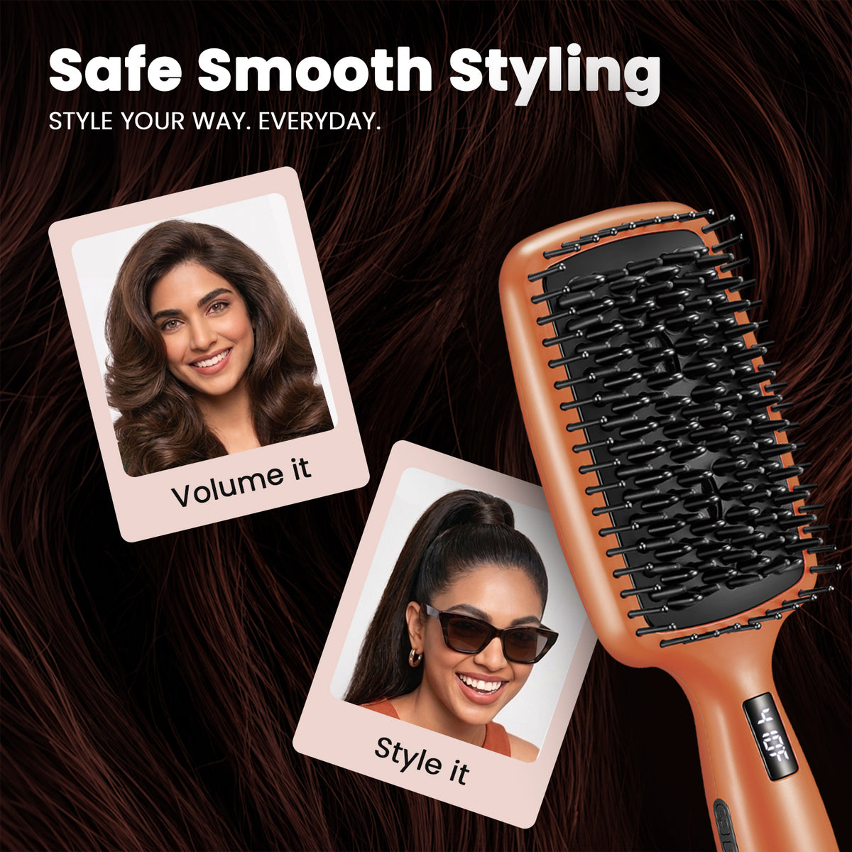 VGR V-527 Professional Hair Straightener Comb, Orange