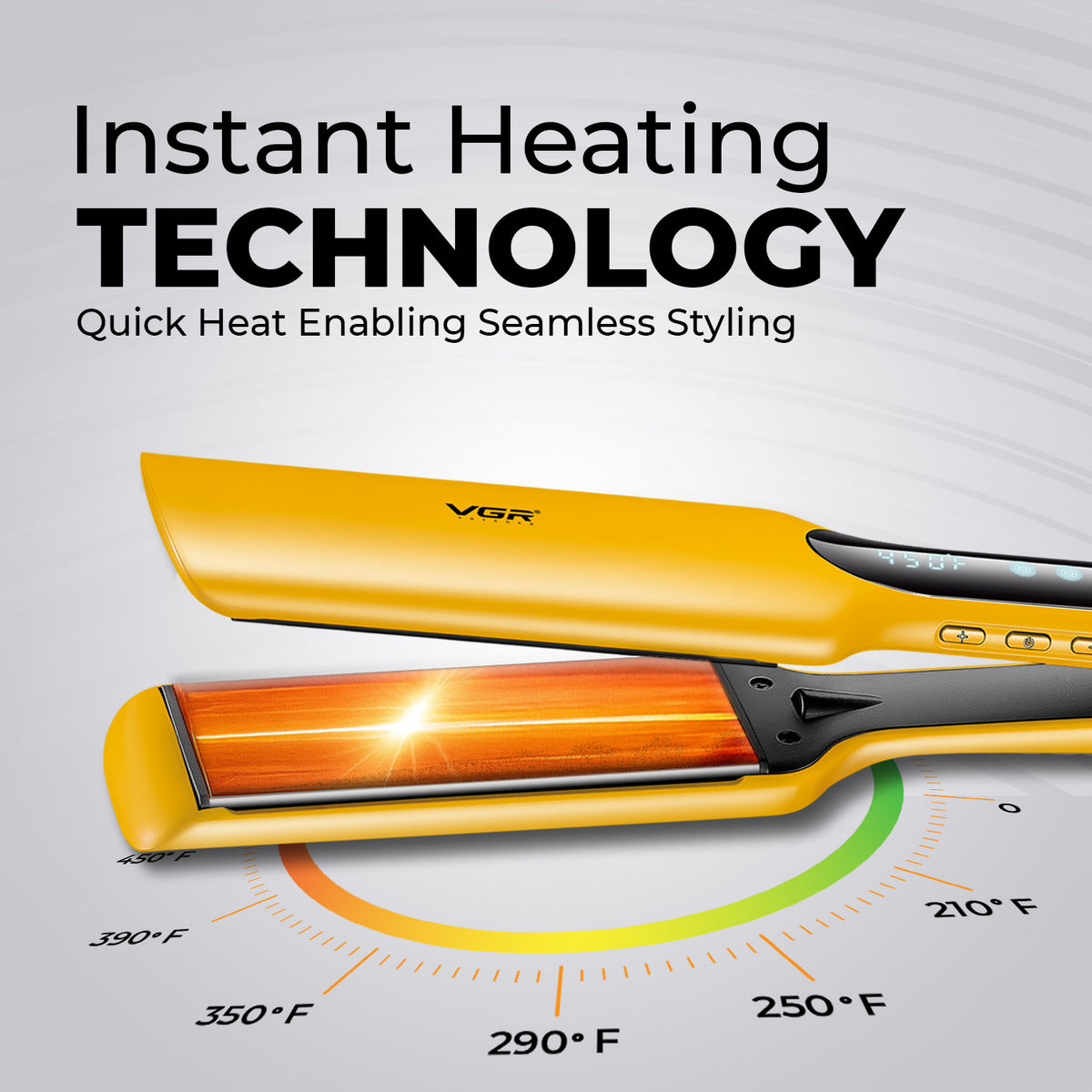 VGR V-521 Professional Hair Straightener, Yellow