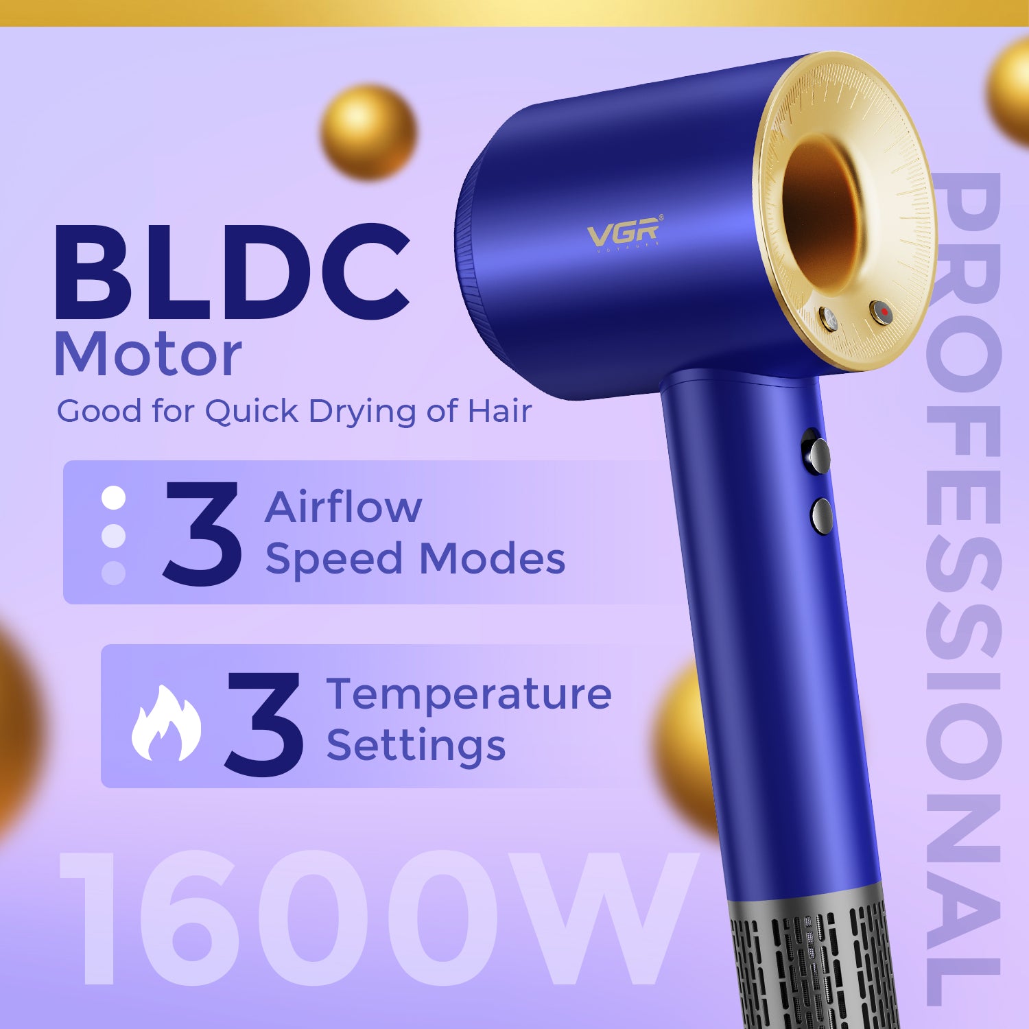 VGR V-445 Professional BLDC Hair Dryer