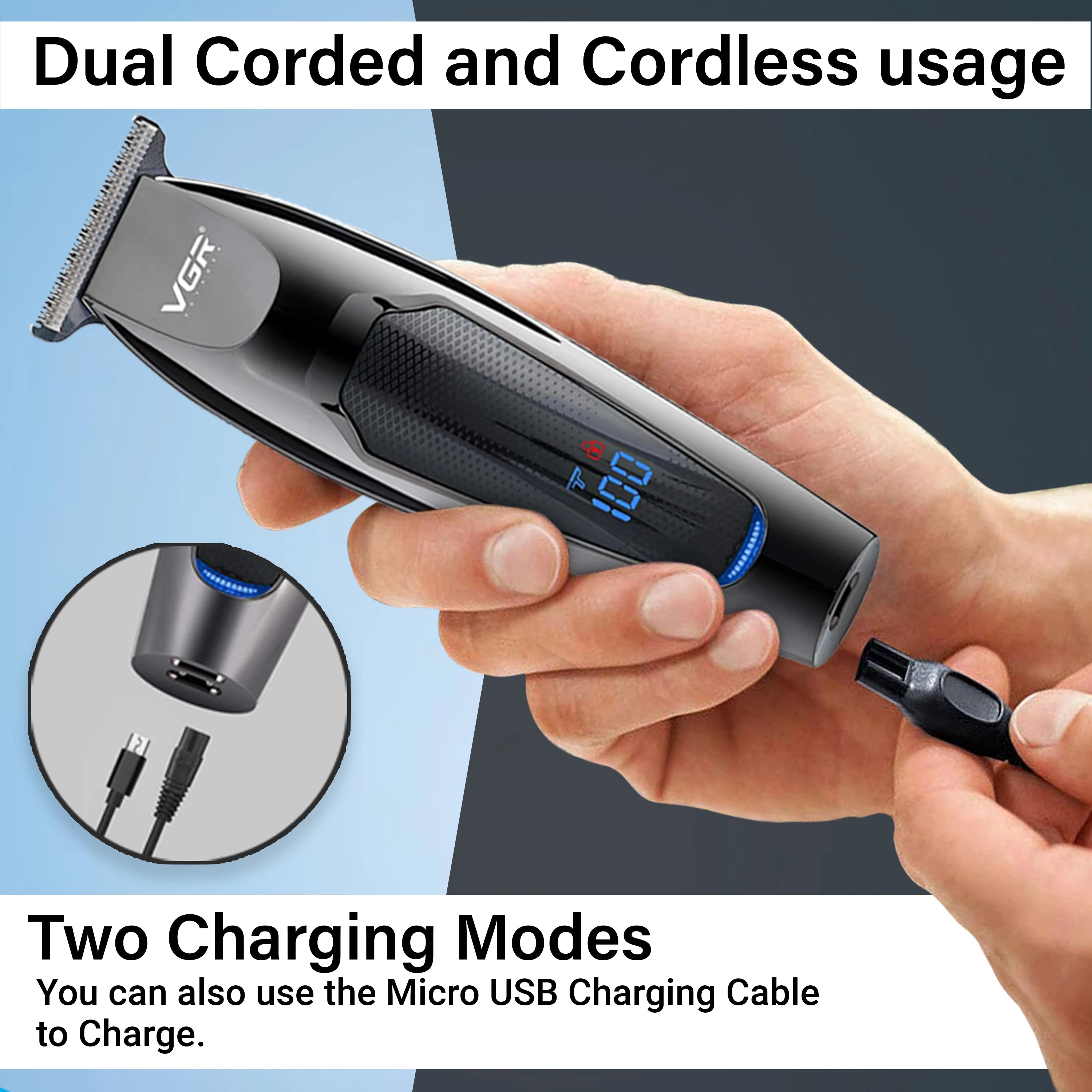 VGR V-070 Hair Trimmer For Men, Grey