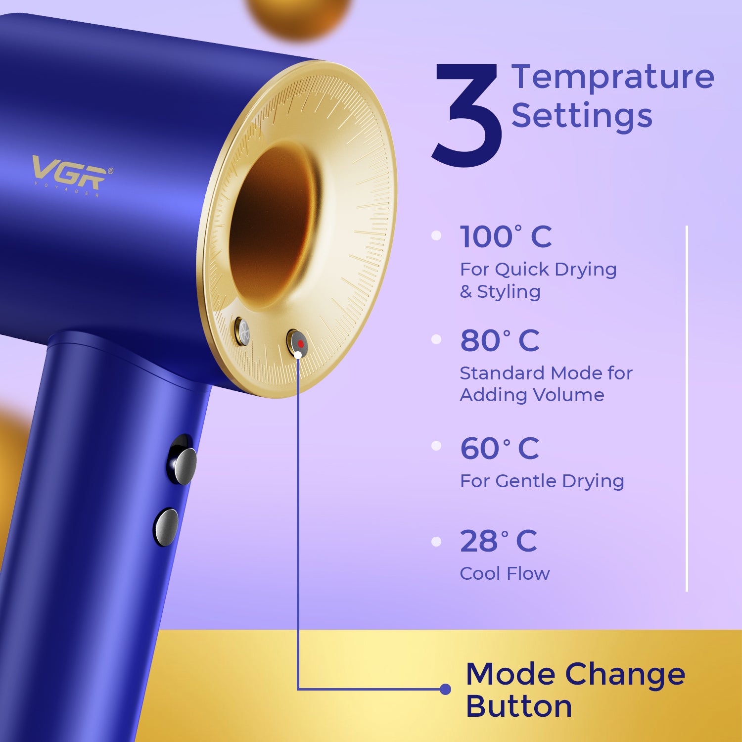 VGR V-445 Professional BLDC Hair Dryer