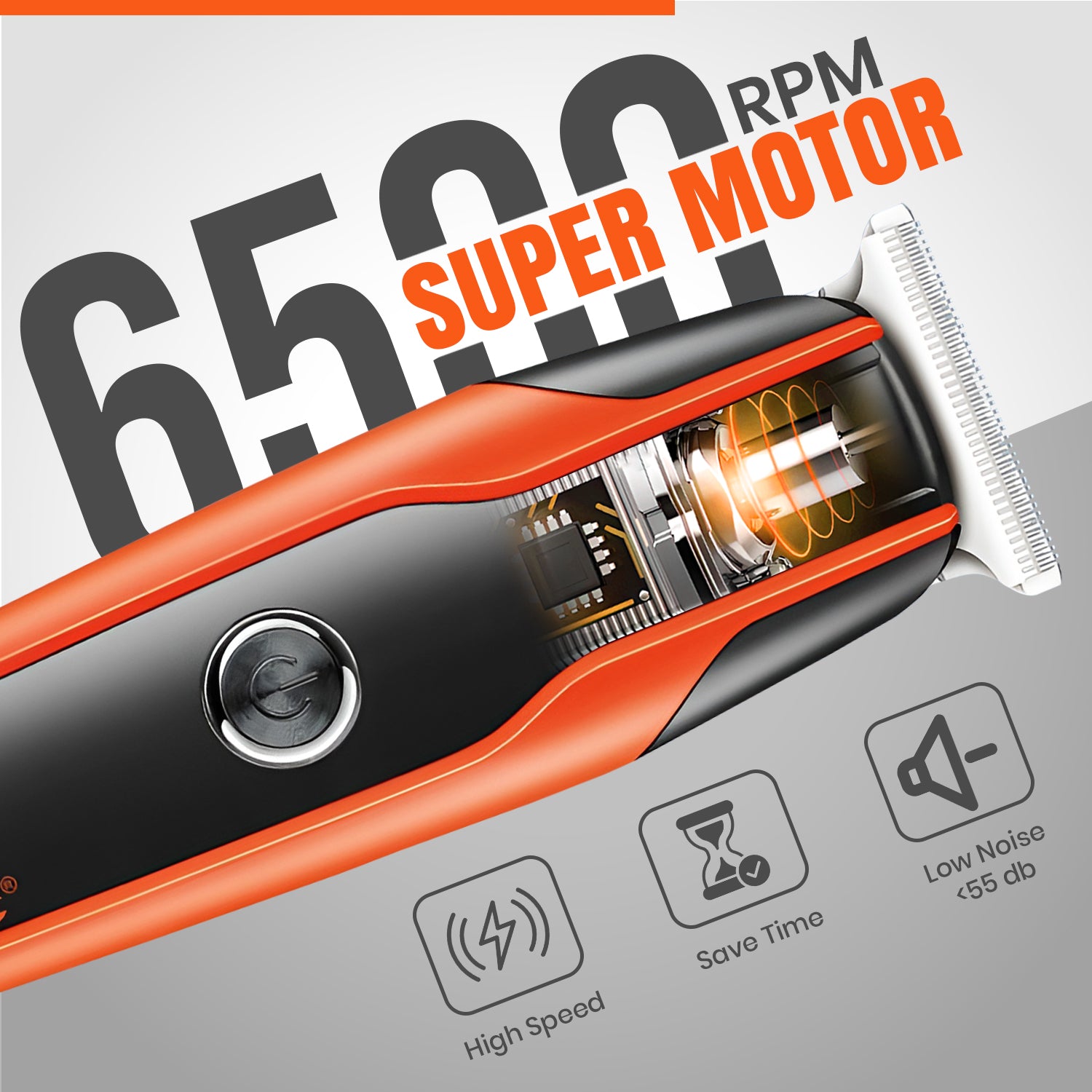 VGR V-999 Trimmer 120 min Runtime 4 Length Settings For Salon & Mens (Orange)