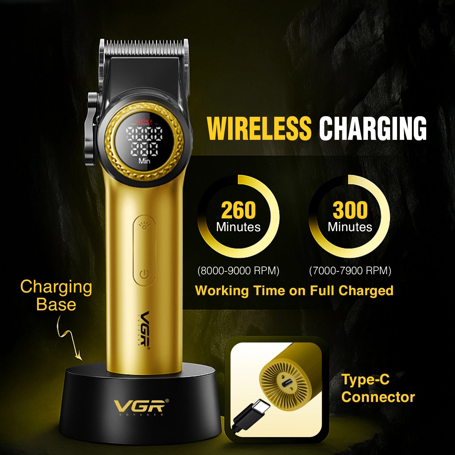 VGR V-001 Professional Hair Clipper For Men