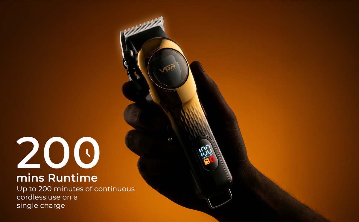 VGR V-166 Professional Hair Clipper for Salon Professionals and Personal Use (Gold)