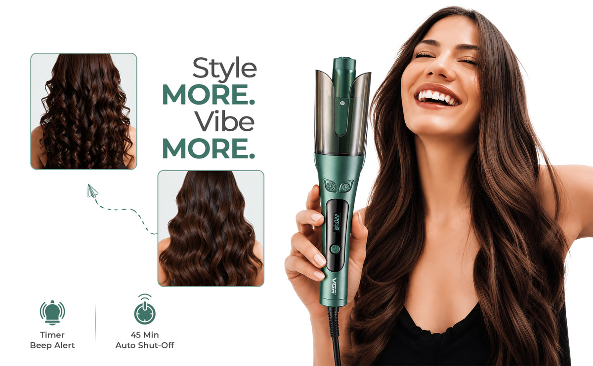 VGR V-583 Automatic Hair Curler For Women (Green)