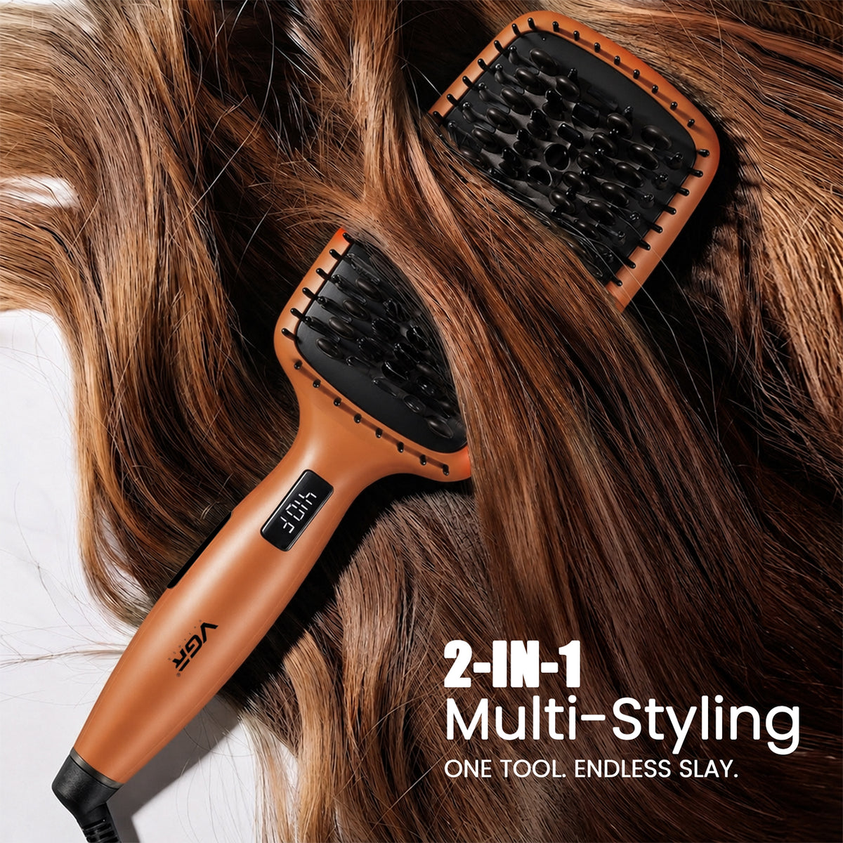 VGR V-527 Professional Hair Straightener Comb, Orange