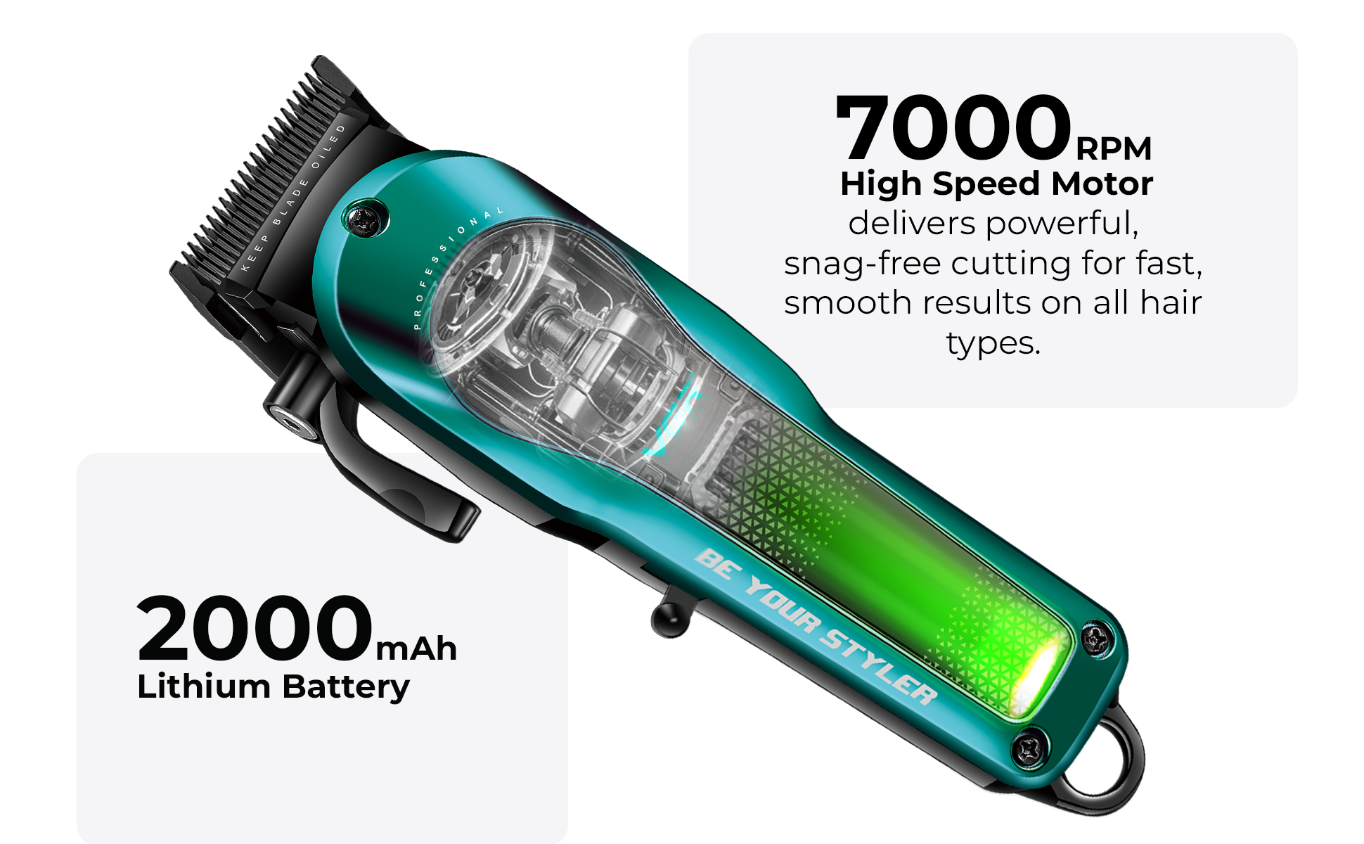 VL-786 Green Hair Clipper for Men - Professional Limited Edition
