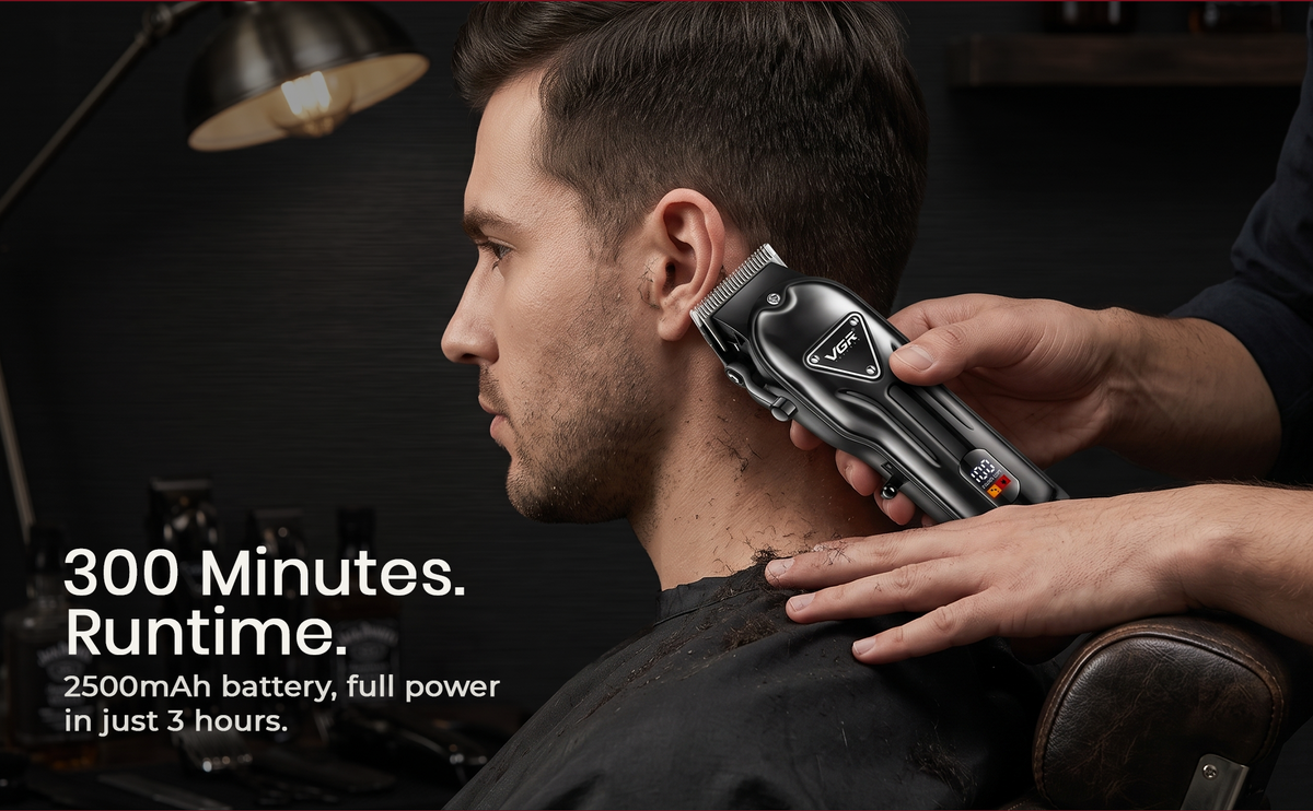 VGR V-051 Professional Hair Clipper For Men with 300 Min Runtime, Black