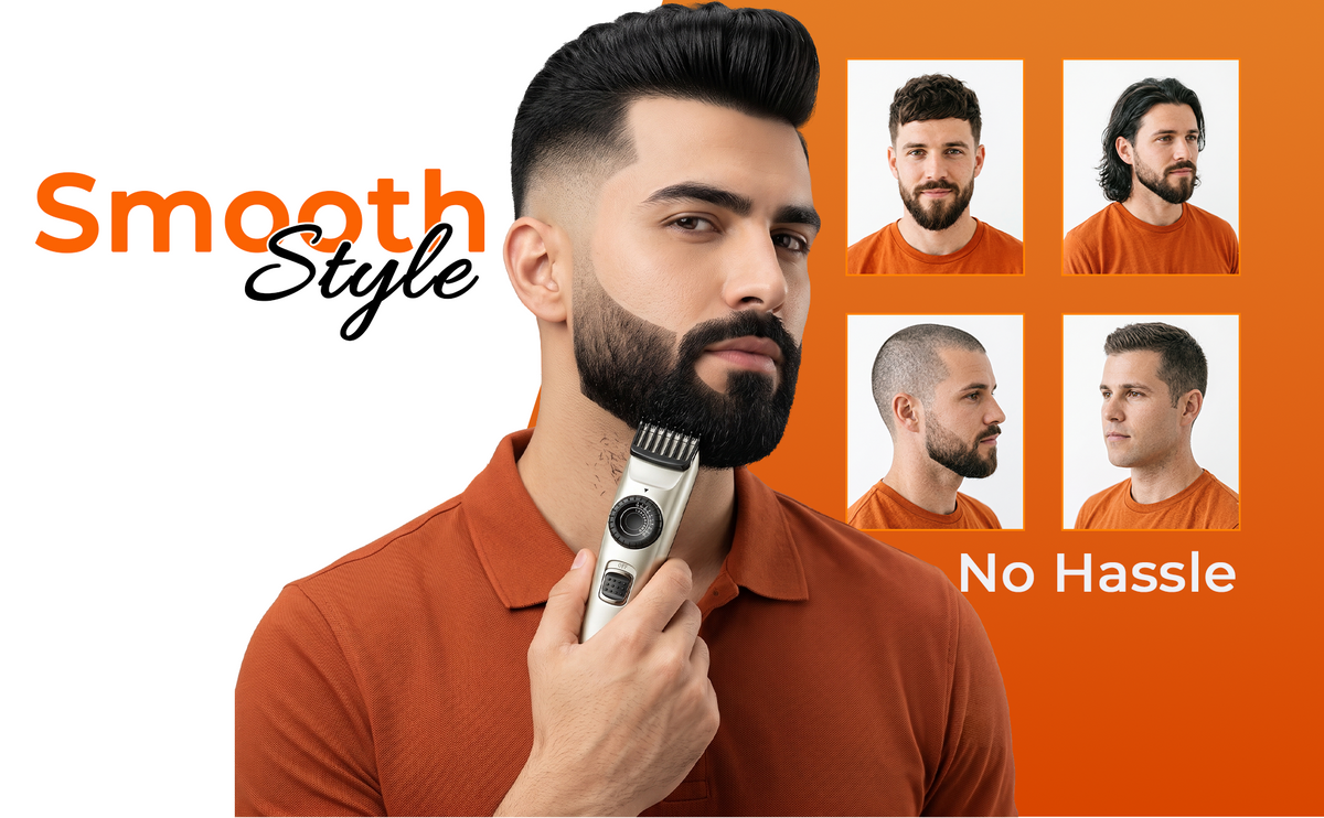 VGR V-031 Professional Hair Trimmer, 39 Length Settings, 90 Min Runtime, Silver