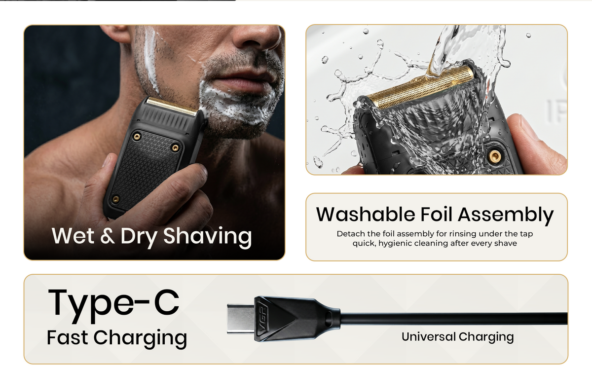 VGR V-353 2 In 1 Beard Shaver For Men with 60 Mins Runtime, Black