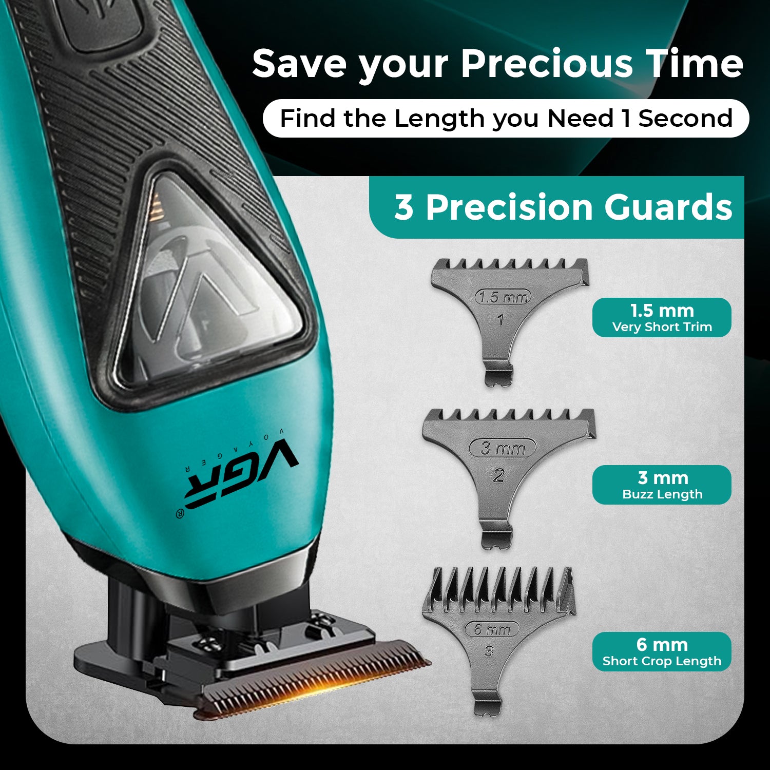 VGR V-035T Professional Hair Trimmer with 9000 RPM Vector Motor