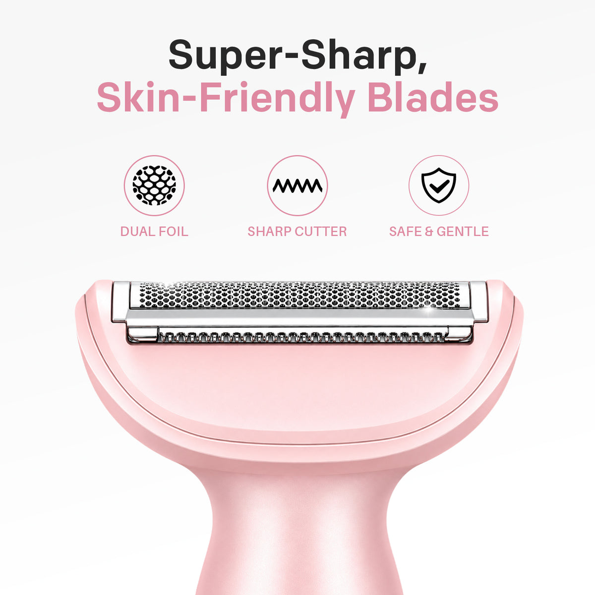 VGR V-761 Professional 4-in-1 Lady Shaver Set For Women, IPX5 Waterproof, 90 Min Runtime, Blue & Pink
