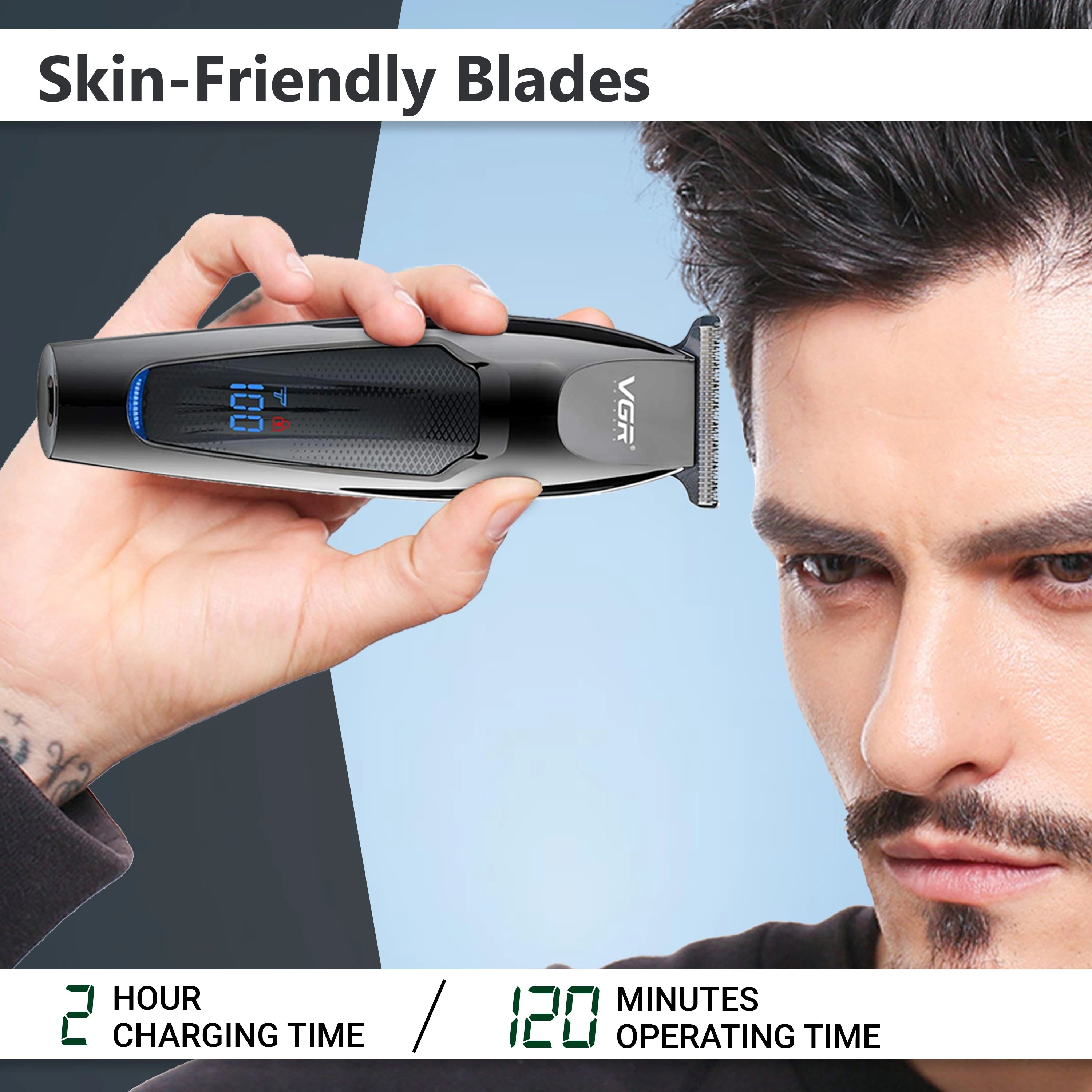 VGR V-070 Hair Trimmer For Men, Grey