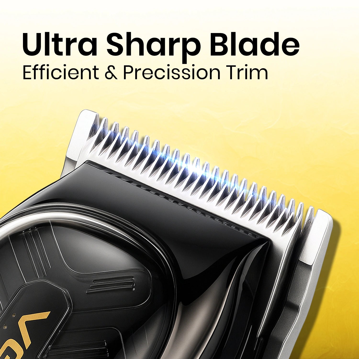 VGR V-654 Professional Hair Clipper with 200-Minute Runtime, LED Display, and 6 Guide Combs, 7000RPM DC MOTOR , Yellow