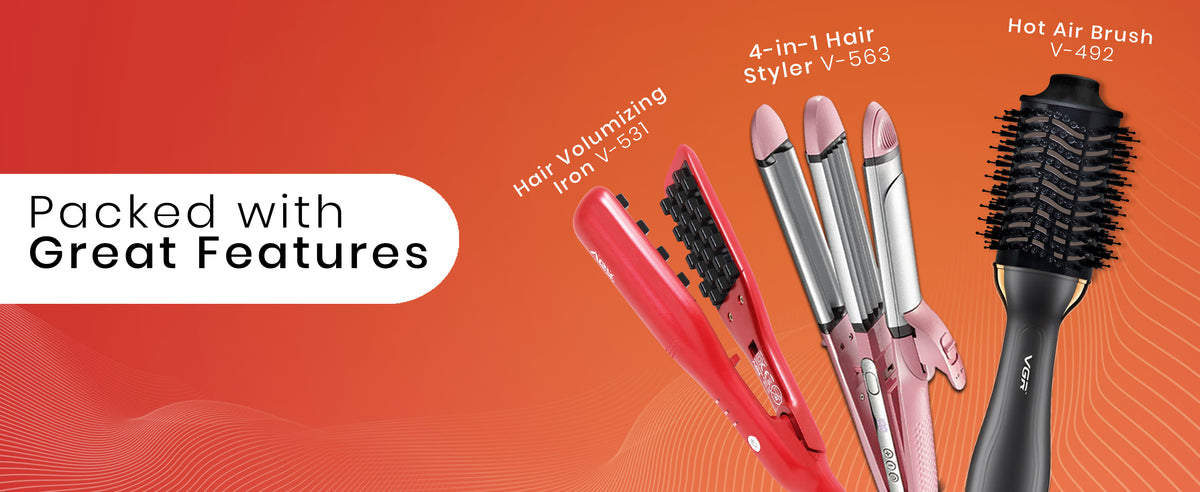 VGR V-531 Hair Volumizer 165°C to 210°C Heat Producer For Women, Red