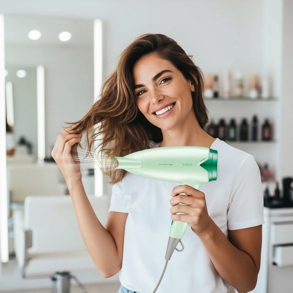 VGR V-428 Foldable Hair Dryer For Women, 2 Speed Settings, Cool Shot, Green