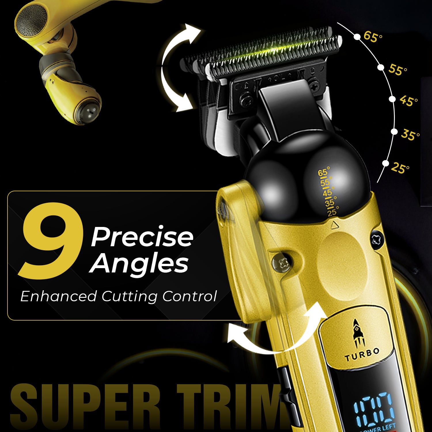 VGR V-274 Professional Hair Trimmer with Ceramic-Titanium Blades & Turbo Function