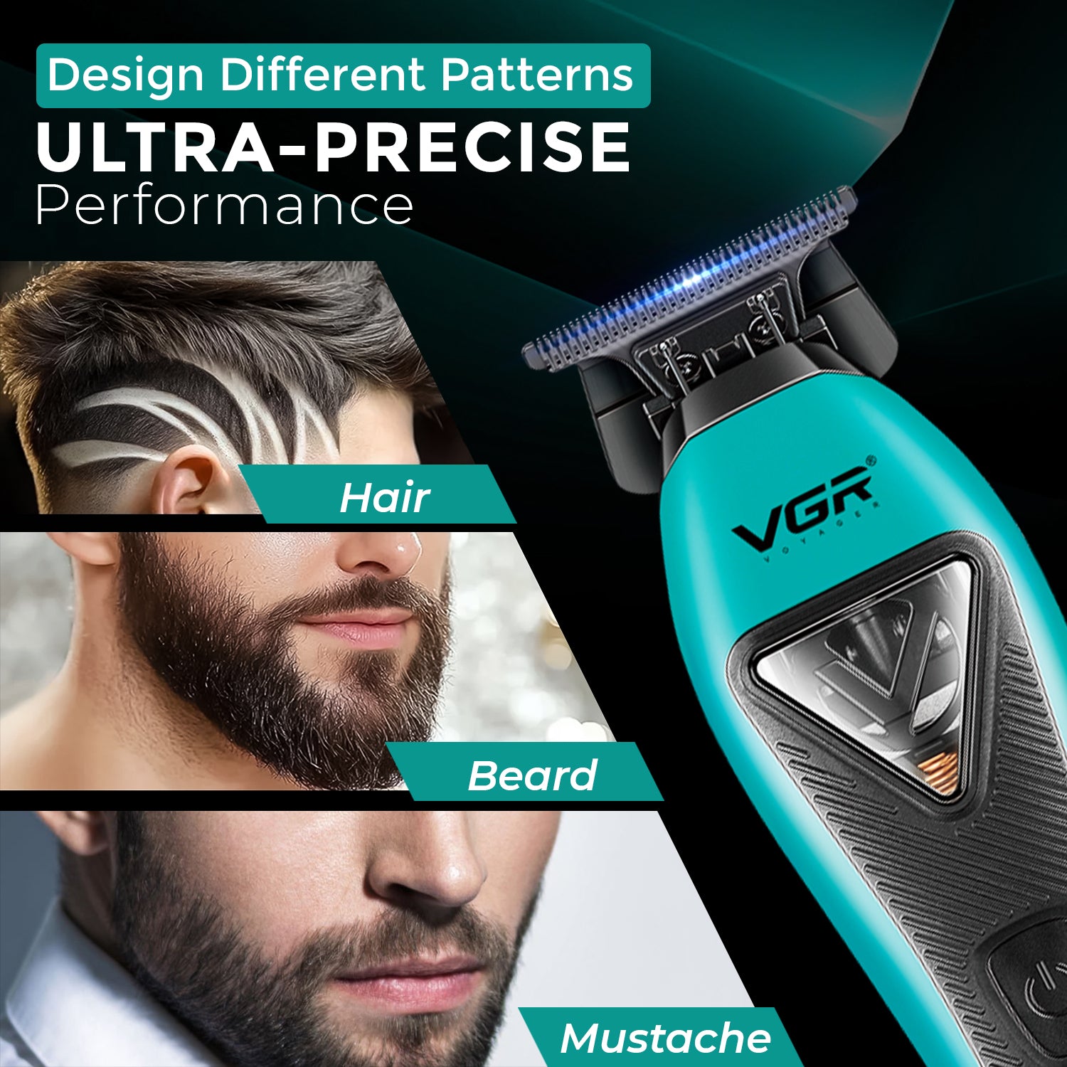 VGR V-035T Professional Hair Trimmer with 9000 RPM Vector Motor
