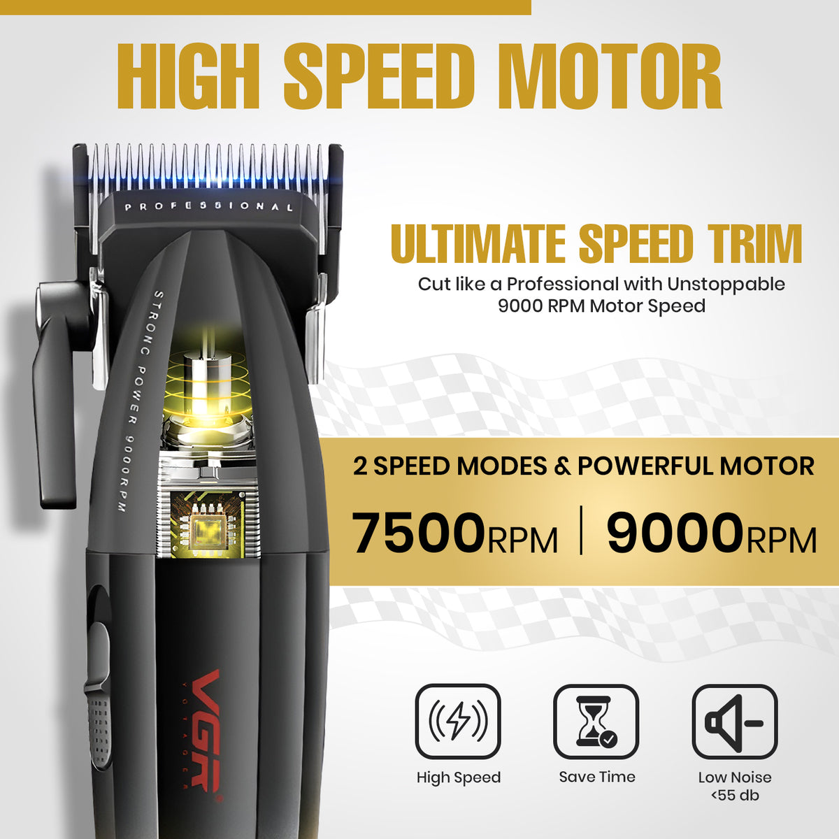 VGR V-003 Professional Hair Clipper For Men, (Gold)