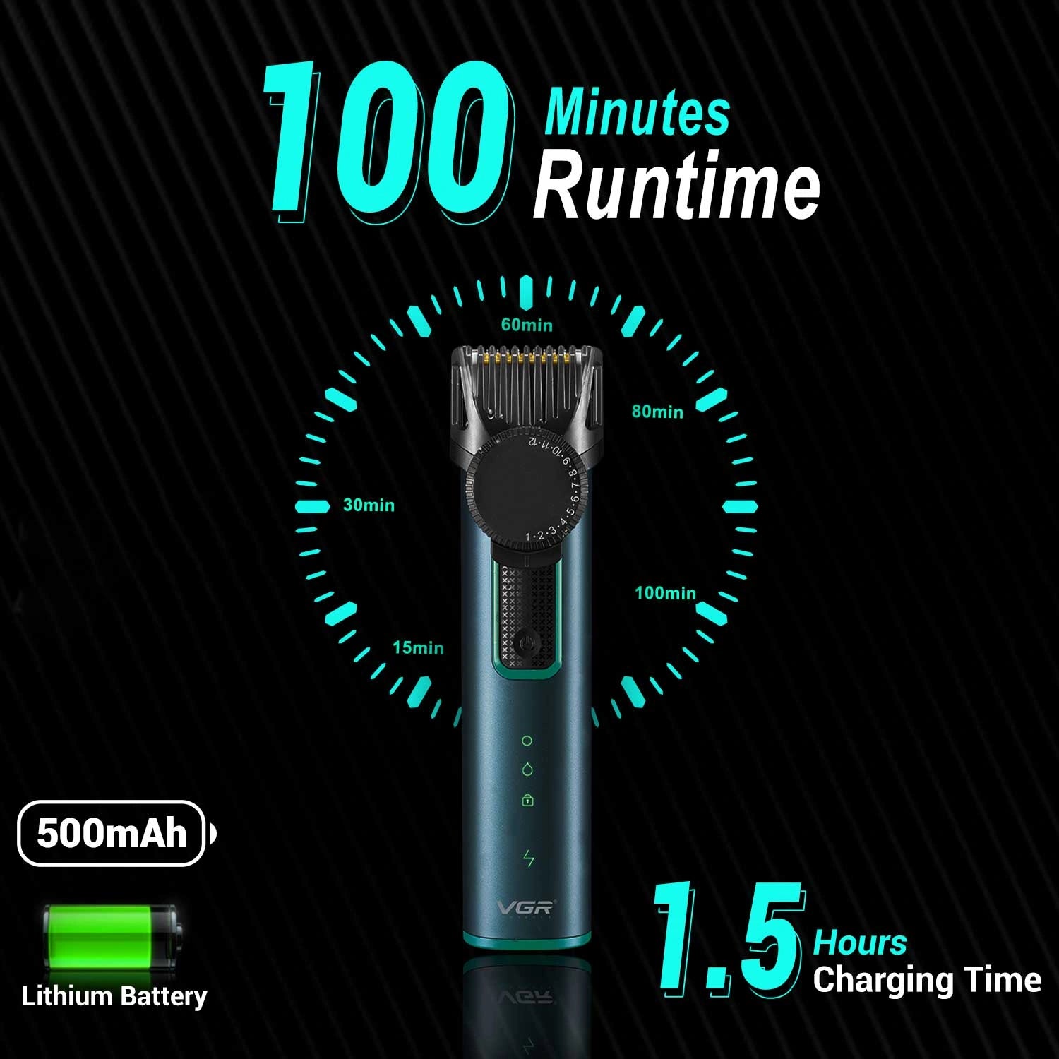 VGR V-973 Hair Trimmer For Men, Green