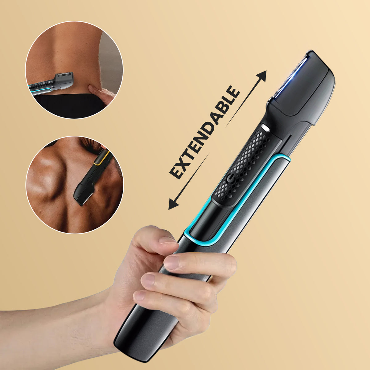 VGR V-602 Body Hair Trimmer for Men, IPX6 Waterproof, 120 Min Runtime, Black