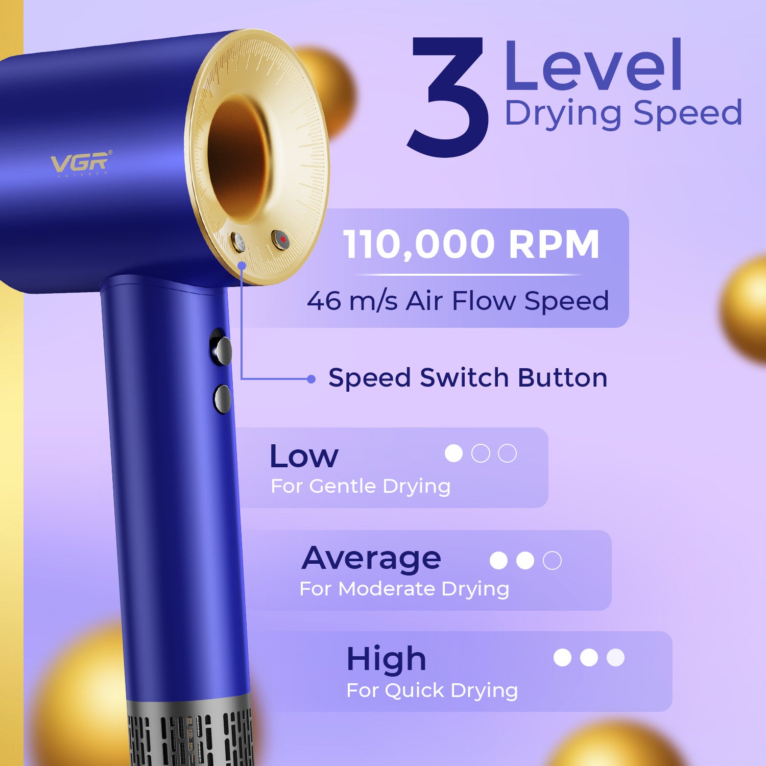 VGR V-445 Professional BLDC Hair Dryer