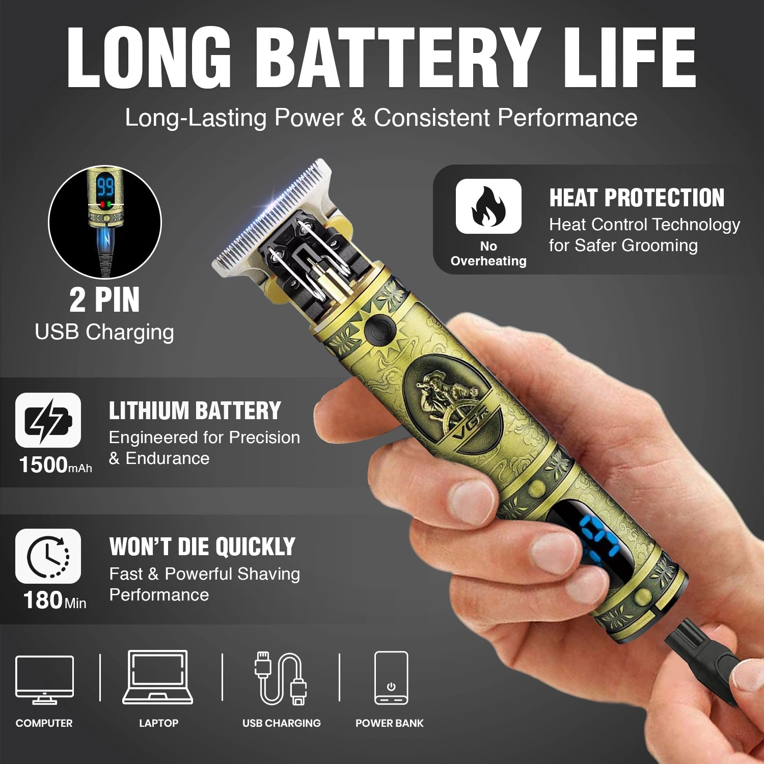 VGR V-228 Hair Trimmer For Men