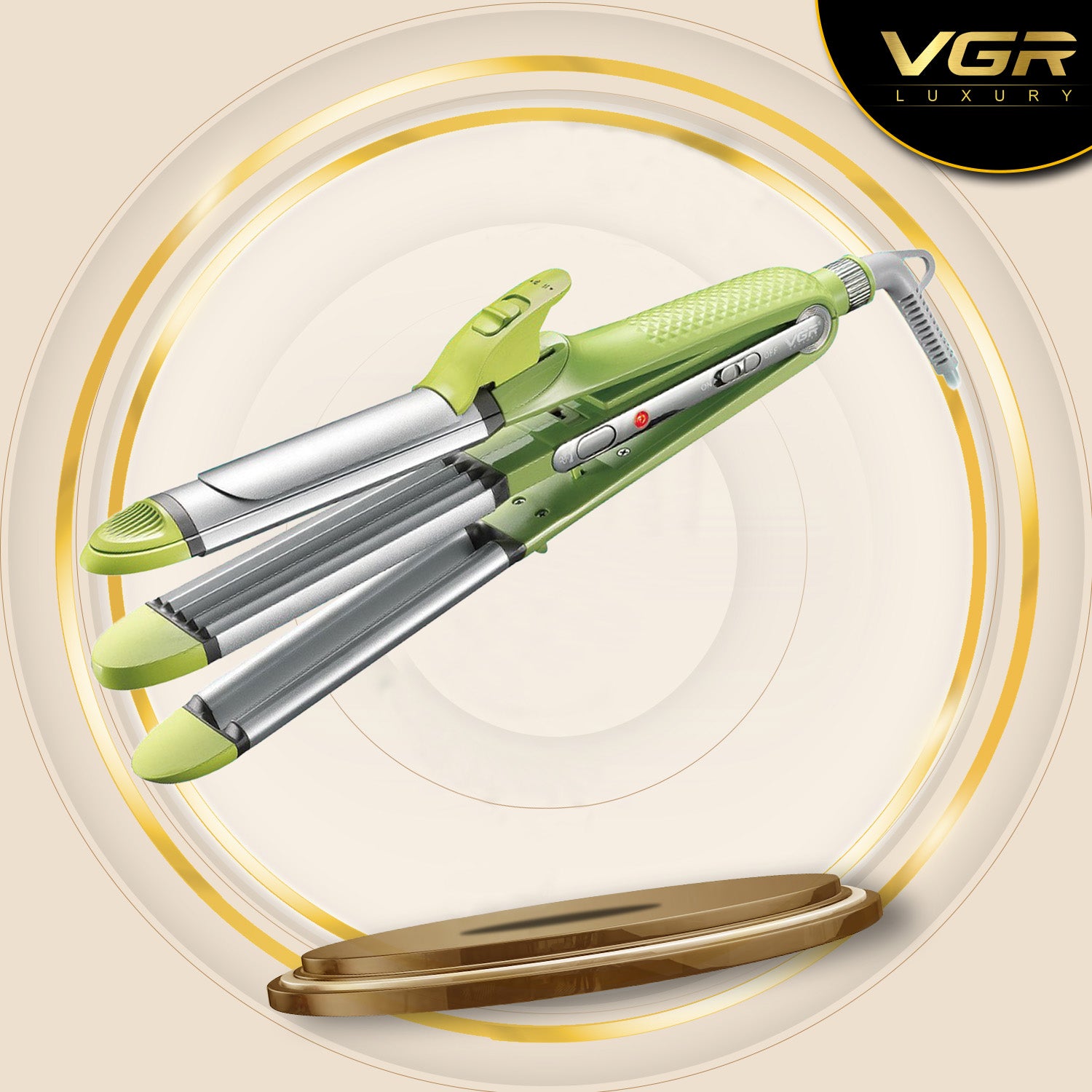 VGR V-569  4 In 1 Hair Beauty Styler, Straightener, Curler, Crimper, Wavying (LED Indicator, Green)