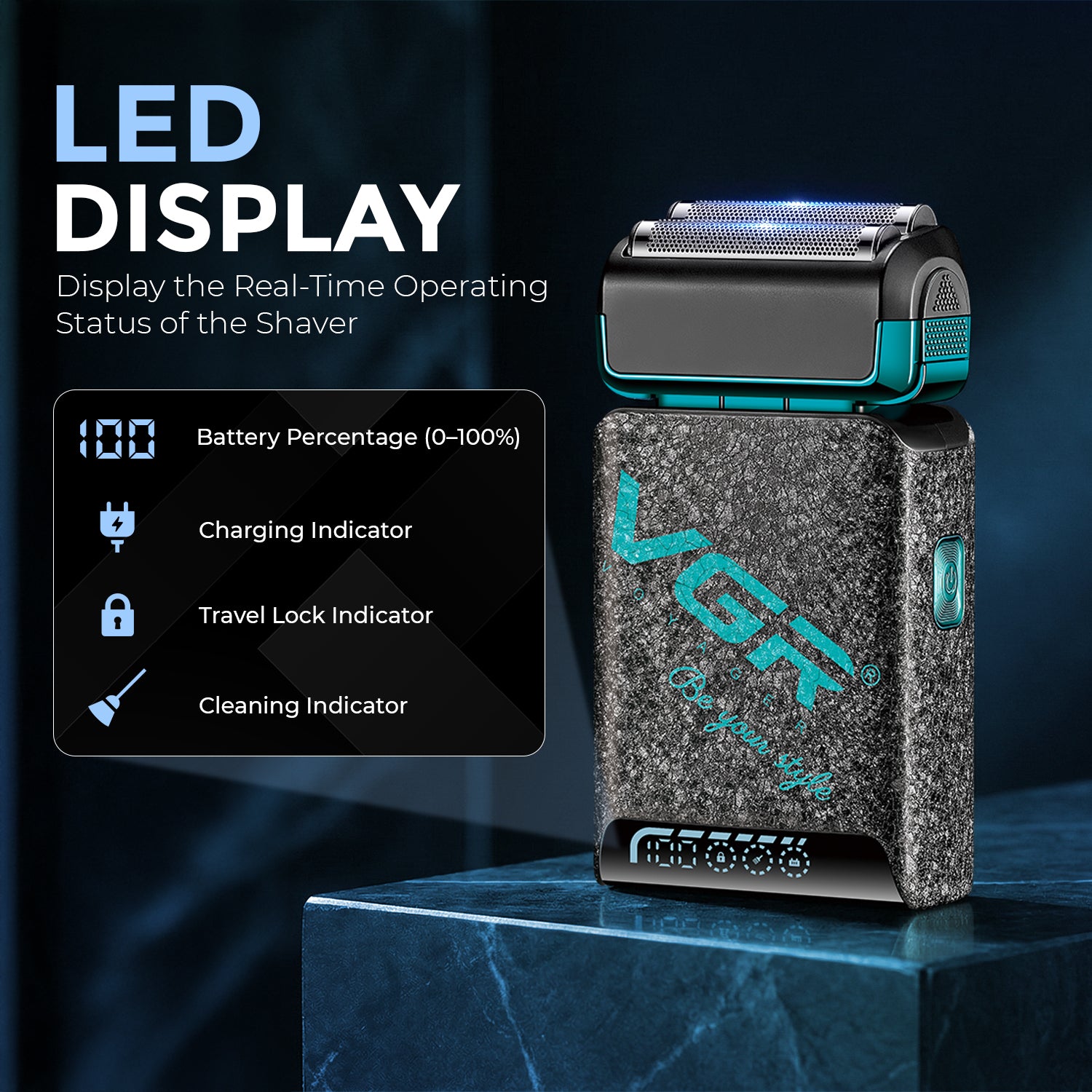 VGR V-374 Professional Foil Shaver | Super Trim Series | Cordless, Dual Foil, 150-Min Runtime