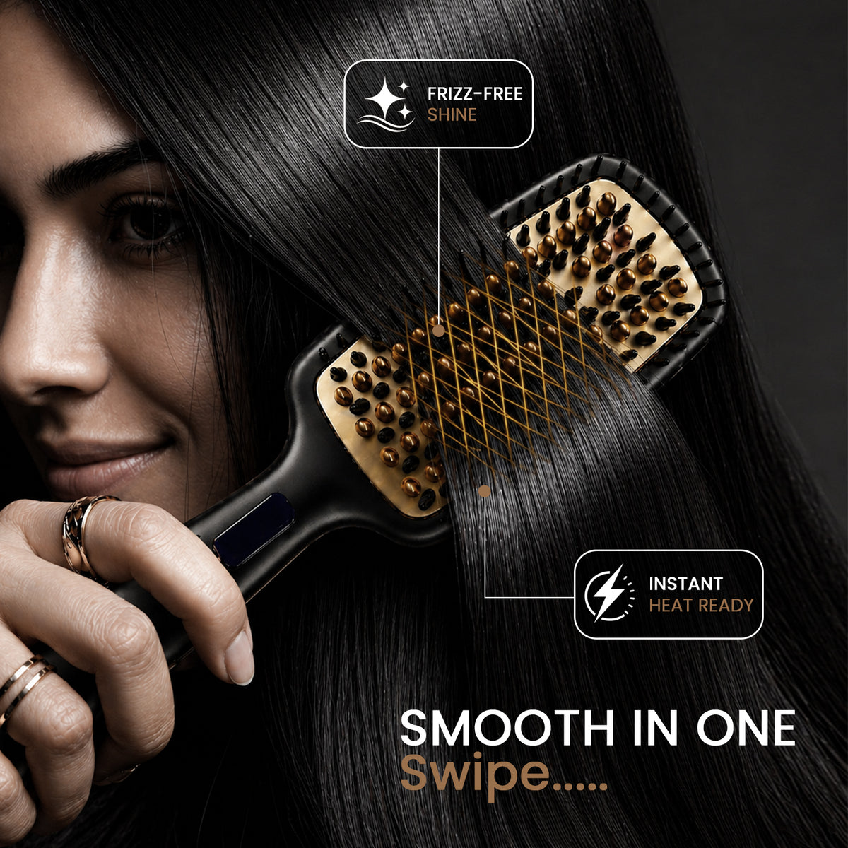 VGR V-527 Professional Hair Straightener Comb, Black