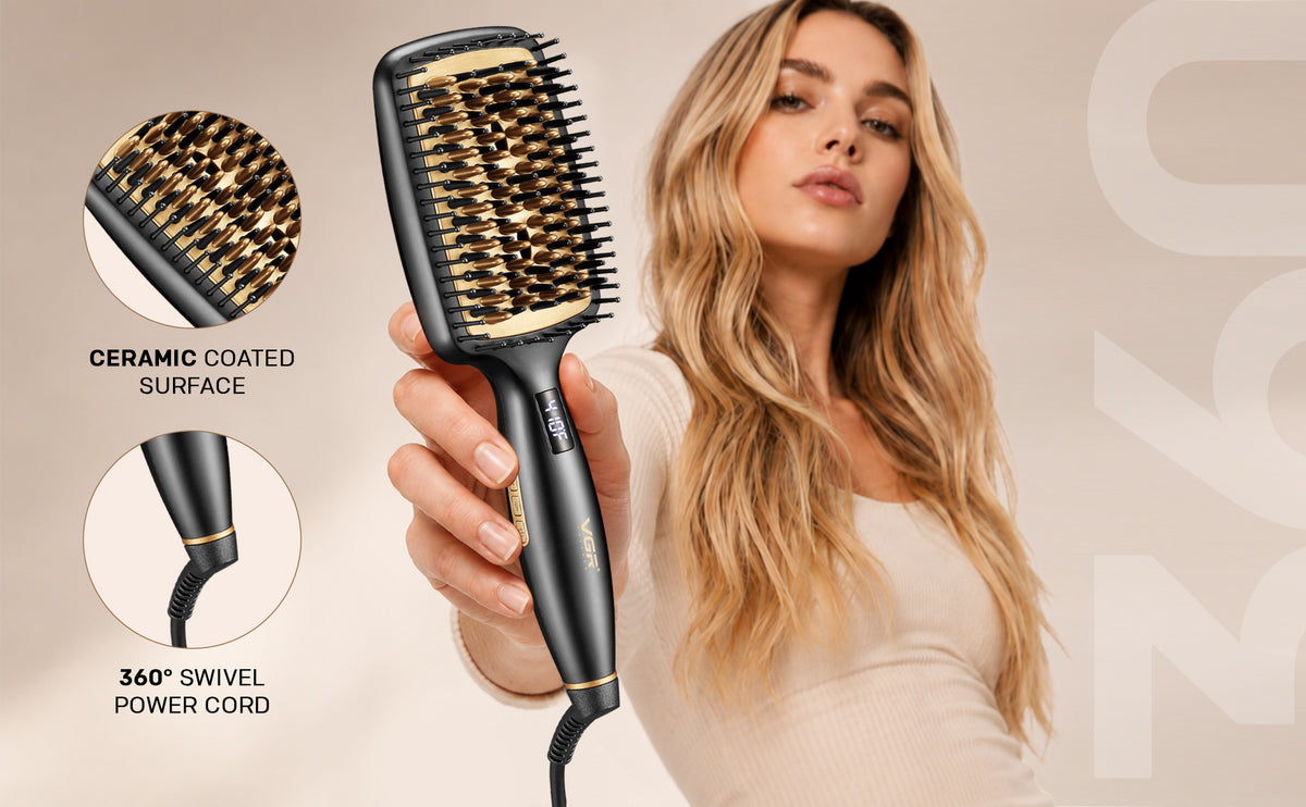 VGR V-527 Professional Hair Straightener Comb, Black