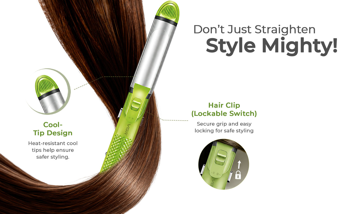 VGR V-569 Professional 4 In 1 Hair Beauty Styler, Straightener, Curler, Crimper, Waver (Green)