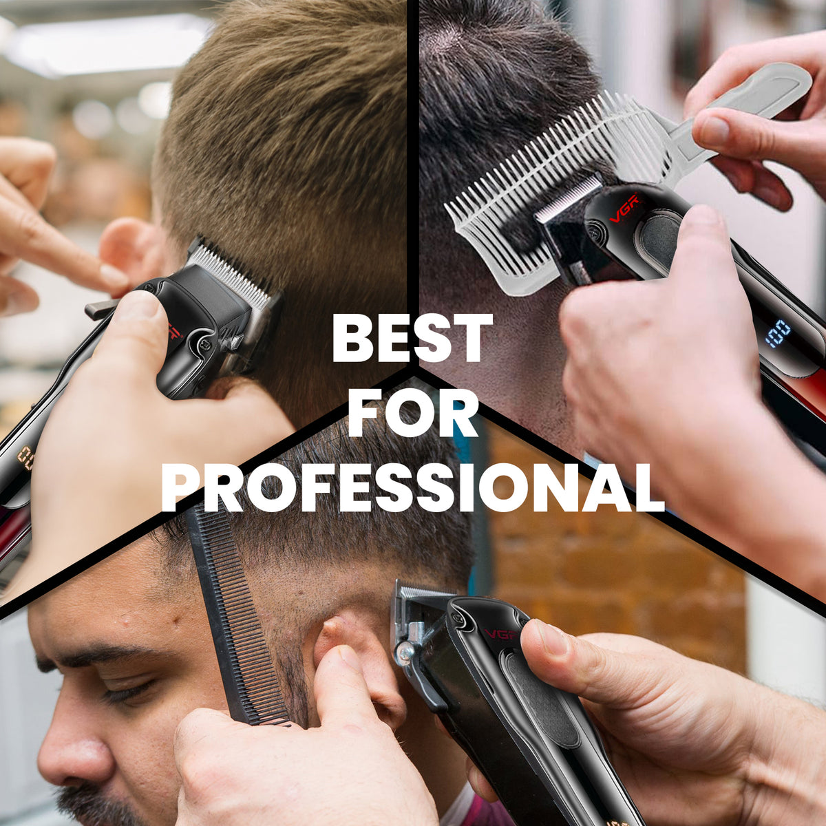 VGR V-013 Professional Clipper 200 min Runtime 12 Length Settings, Red