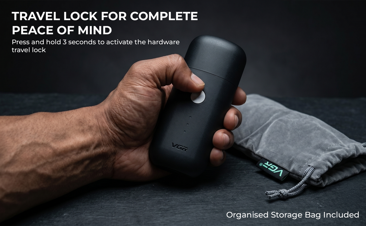 VGR V-932 Pocket Hair Trimmer For Men with 120 Minutes of Runtime (Black)