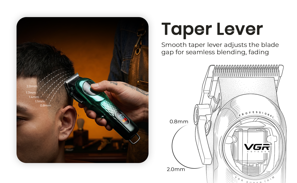 VGR V-166 Professional Hair Clipper for Salon Professionals and Personal Use, Green