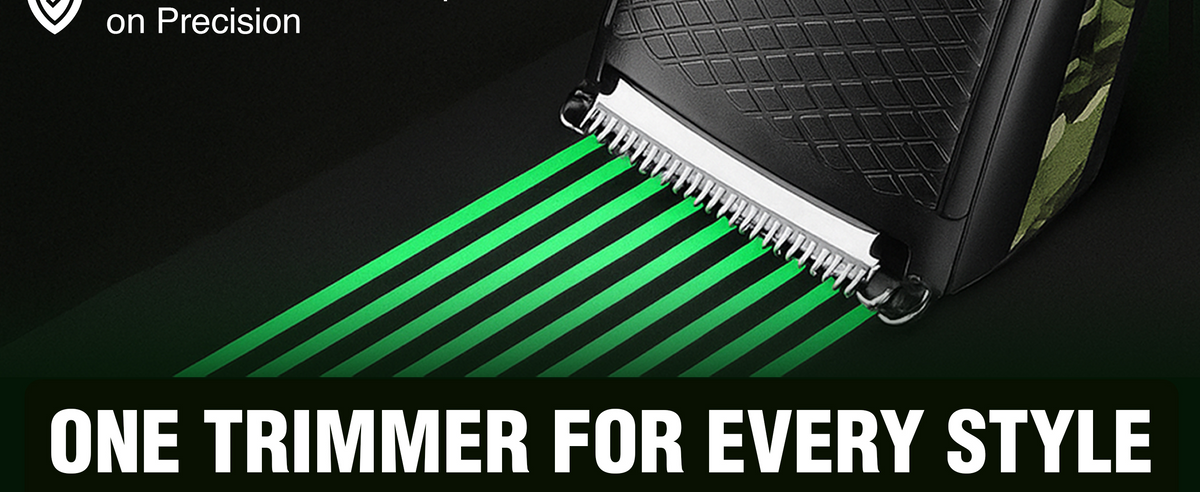 VGR V-053 Professional Cordless Hair Trimmer For Men, 20 Length Settings, 90 Min Runtime, Army Green